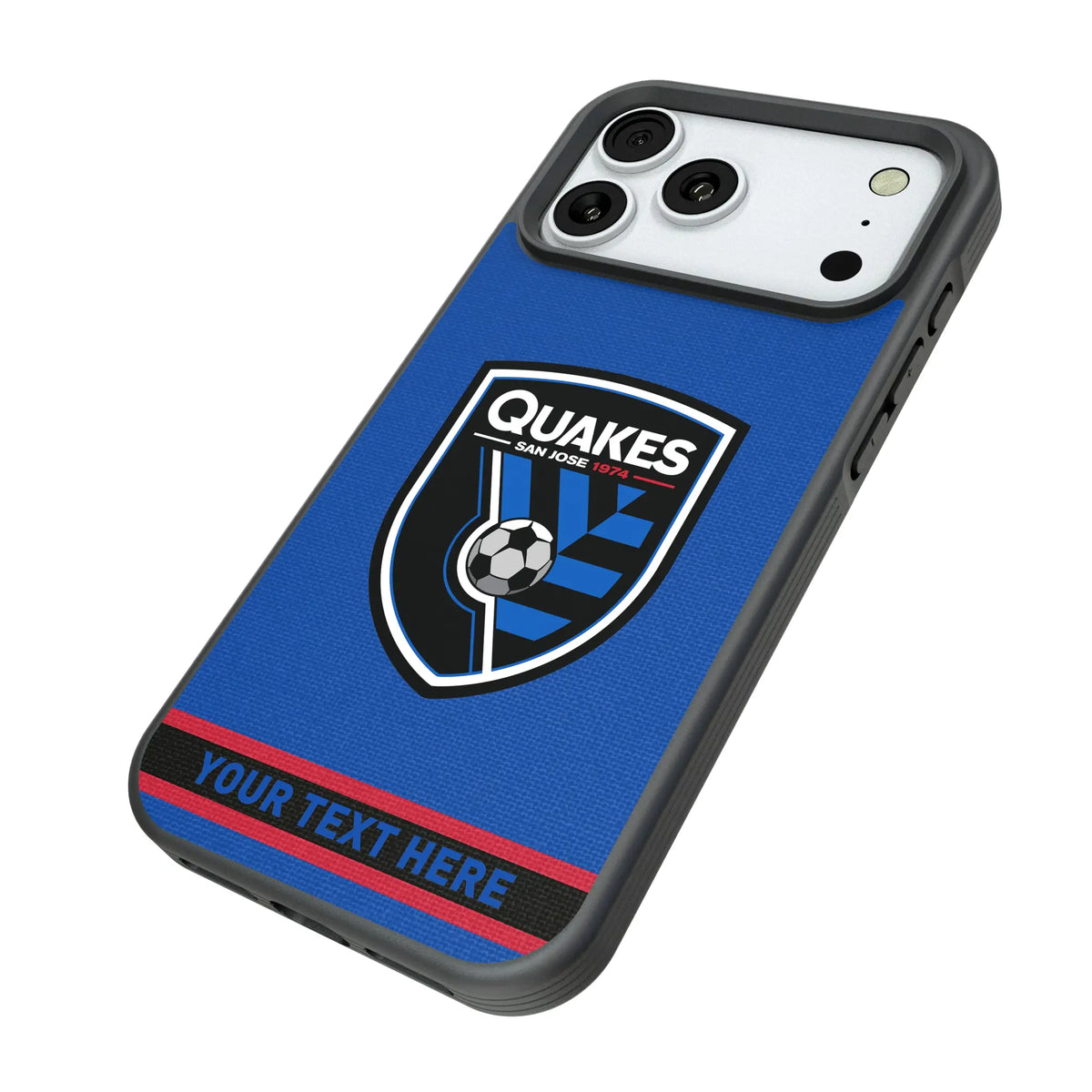 San Jose Earthquakes Personalized Stripe iPhone Bump Phone Case for Apple iPhone - Isometric View#Device_iPhone 18 Pro Max