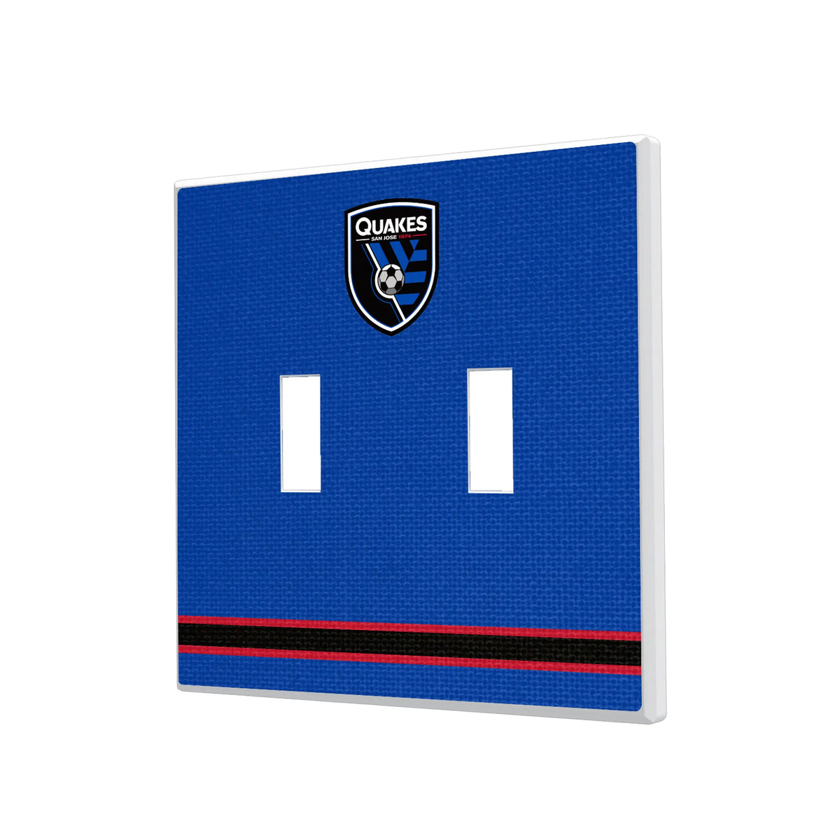 San Jose Earthquakes Stripe Hidden-Screw Light Switch Plate#Style_Double Toggle