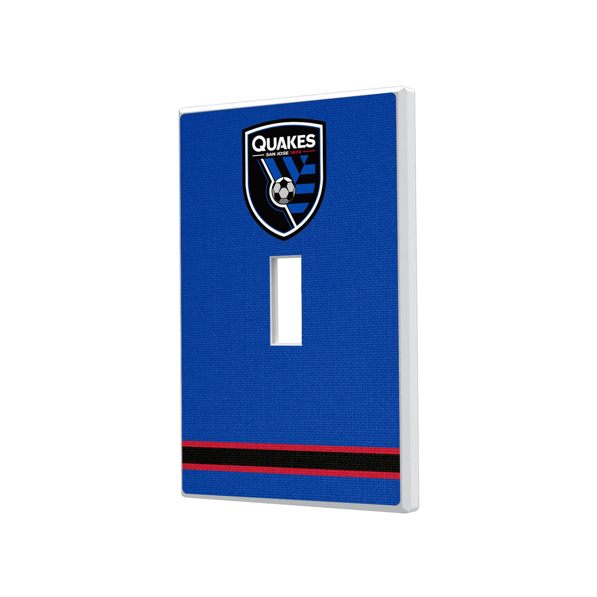 San Jose Earthquakes Stripe Hidden-Screw Light Switch Plate#Style_Single Toggle