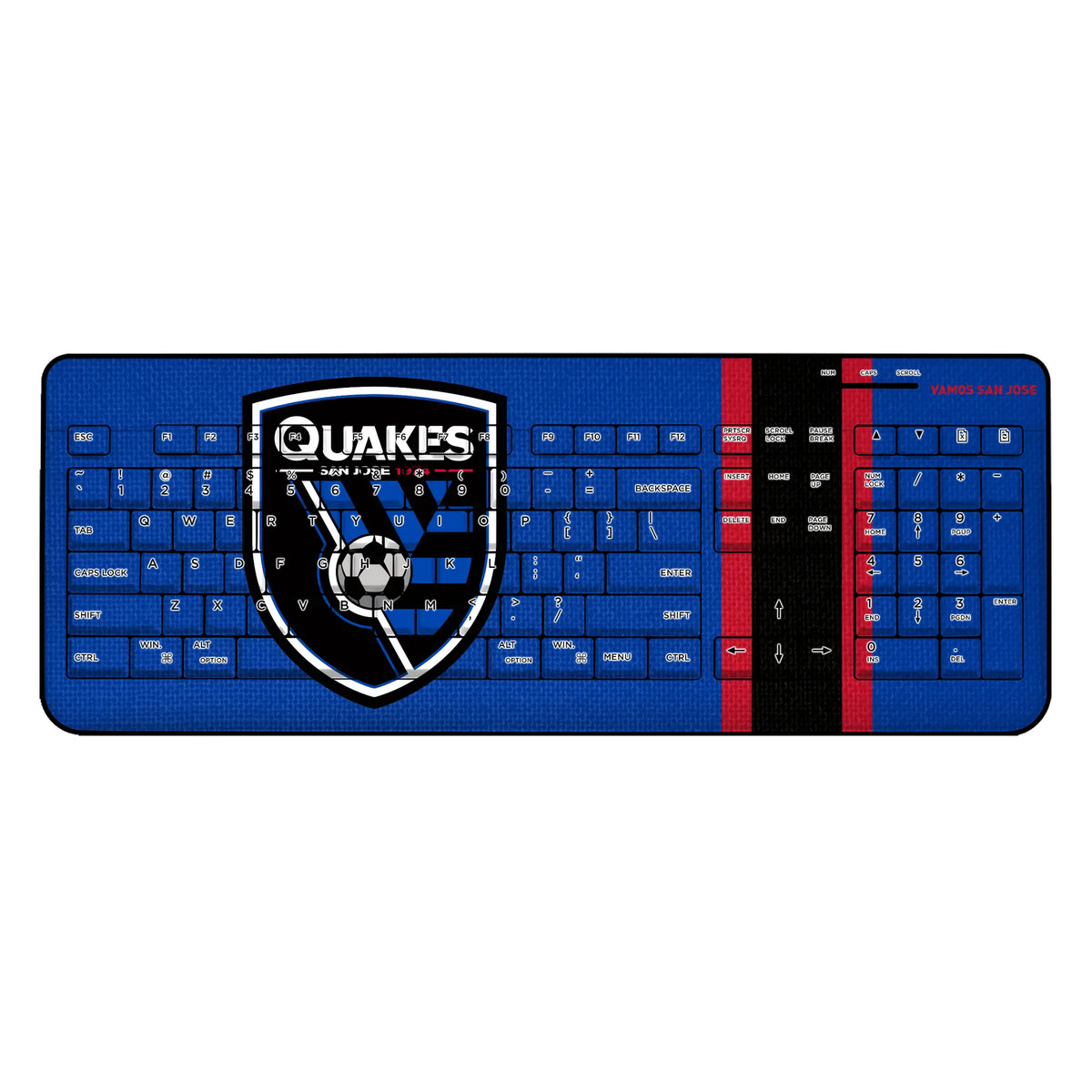 San Jose Earthquakes Stripe Wireless USB Keyboard
