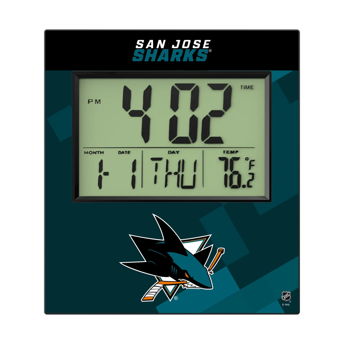 San Jose Sharks Color Block Wall Clock
