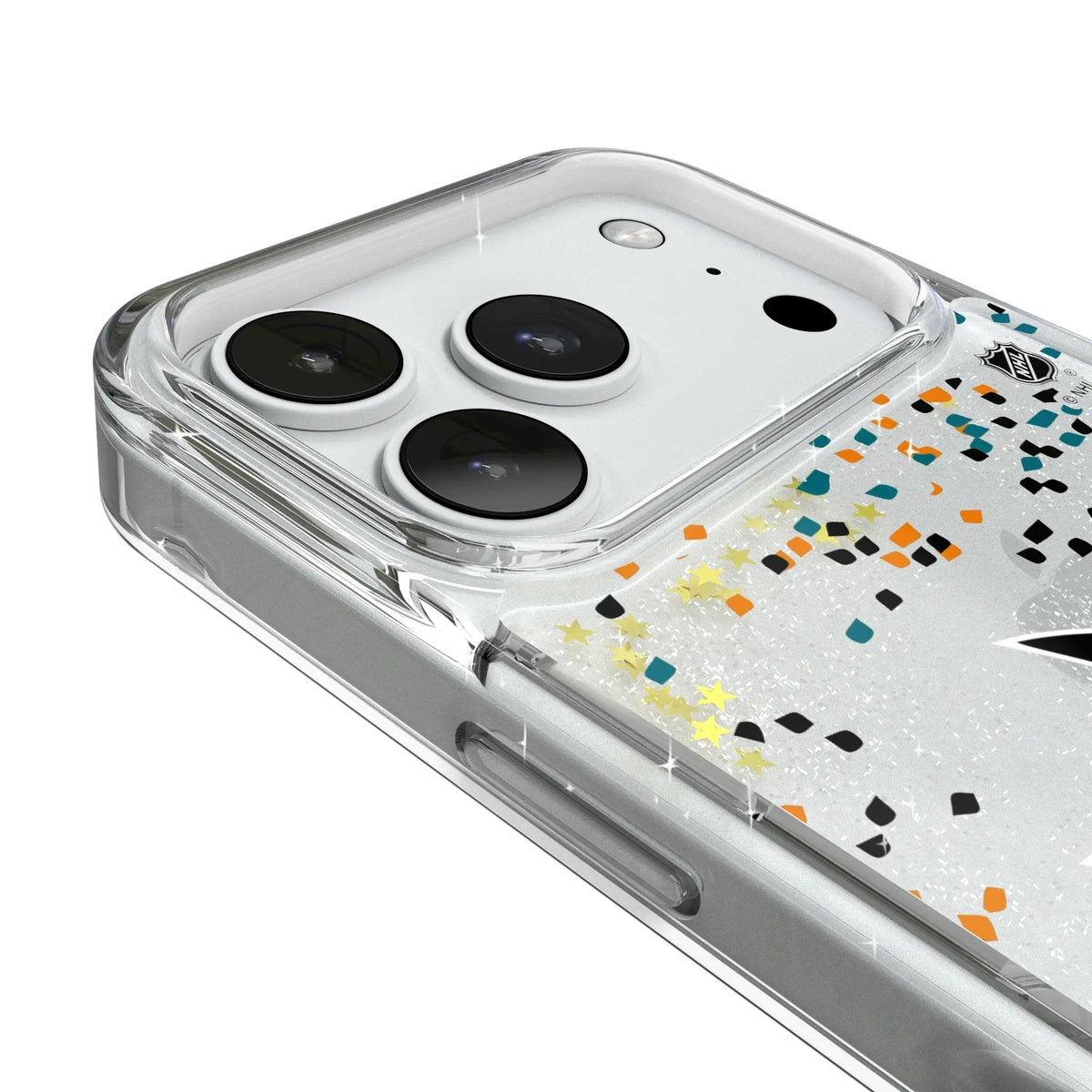 San Jose Sharks Confetti iPhone Glitter Phone Case for Apple iPhone - Detail#Device_iPhone 18 Pro