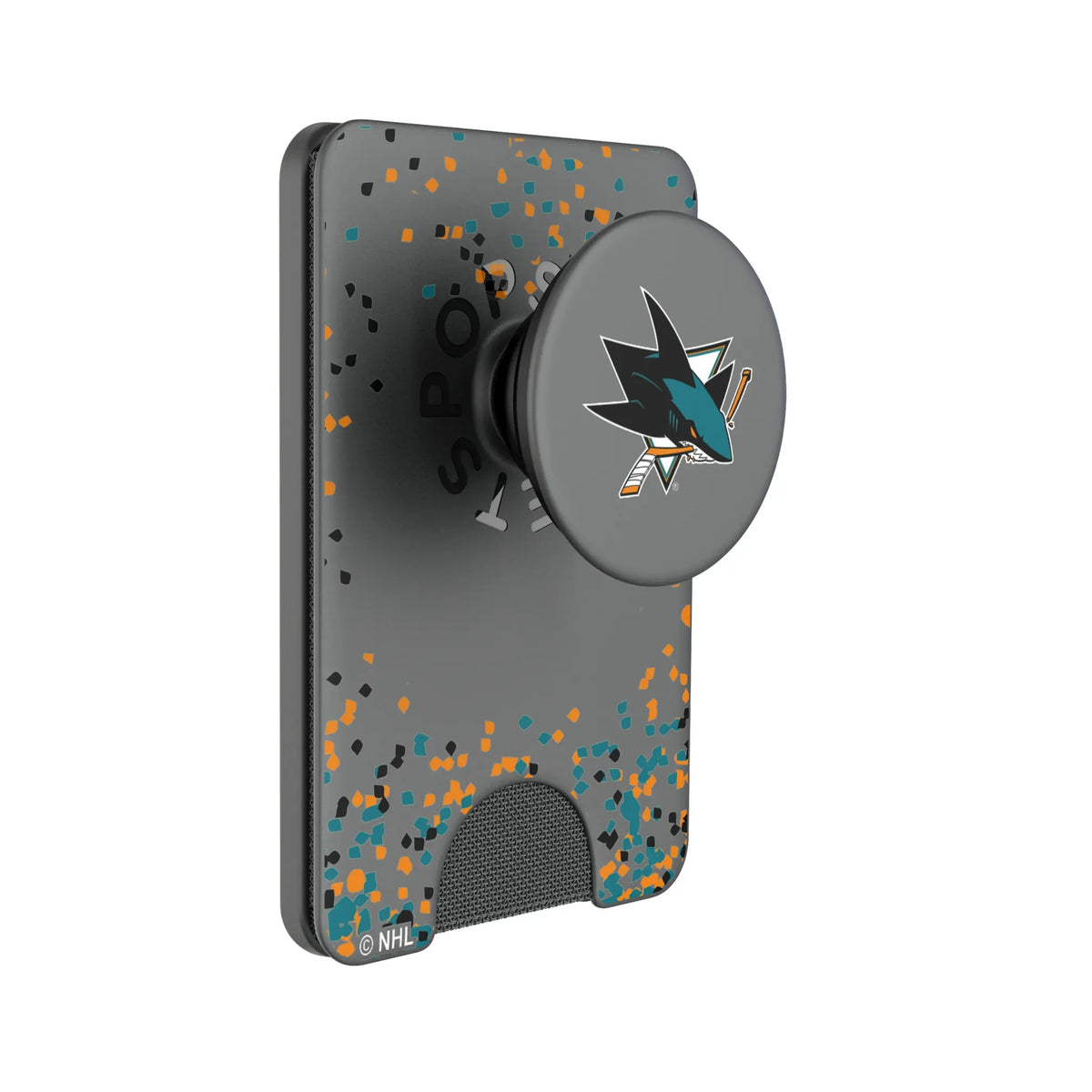 San Jose Sharks Confetti Popsockets Wallet Magnetic