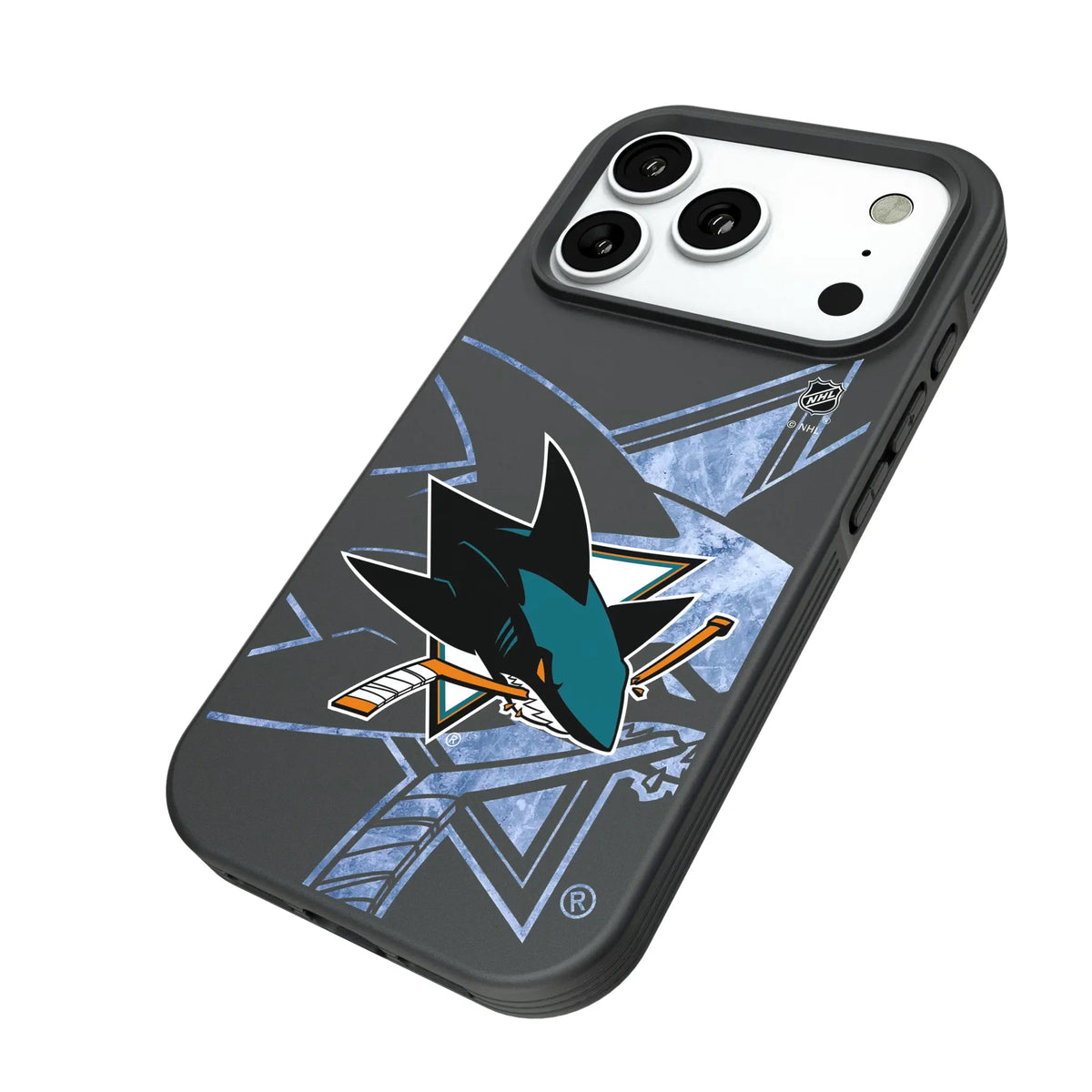 San Jose Sharks Ice Tilt iPhone Bump Phone Case for Apple iPhone - Isometric View#Device_iPhone 18 Pro