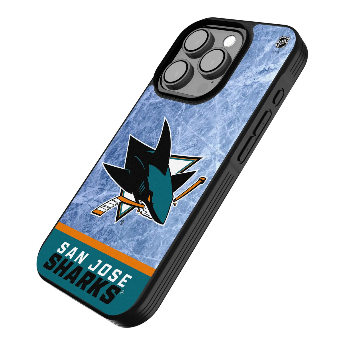 San Jose Sharks Ice Wordmark iPhone Bump Phone Case for Apple iPhone - Isometric View
