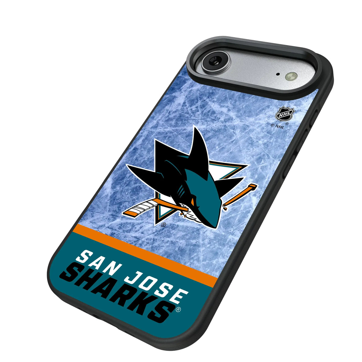 San Jose Sharks Ice Wordmark iPhone Bump Phone Case for Apple iPhone - Isometric View#Device_iPhone Air