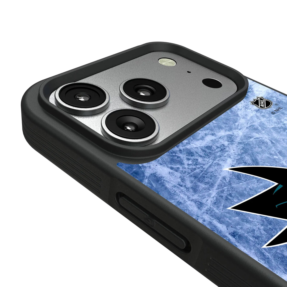 San Jose Sharks Ice Wordmark iPhone Bump Phone Case for Apple iPhone - Detail#Device_iPhone 17 Pro