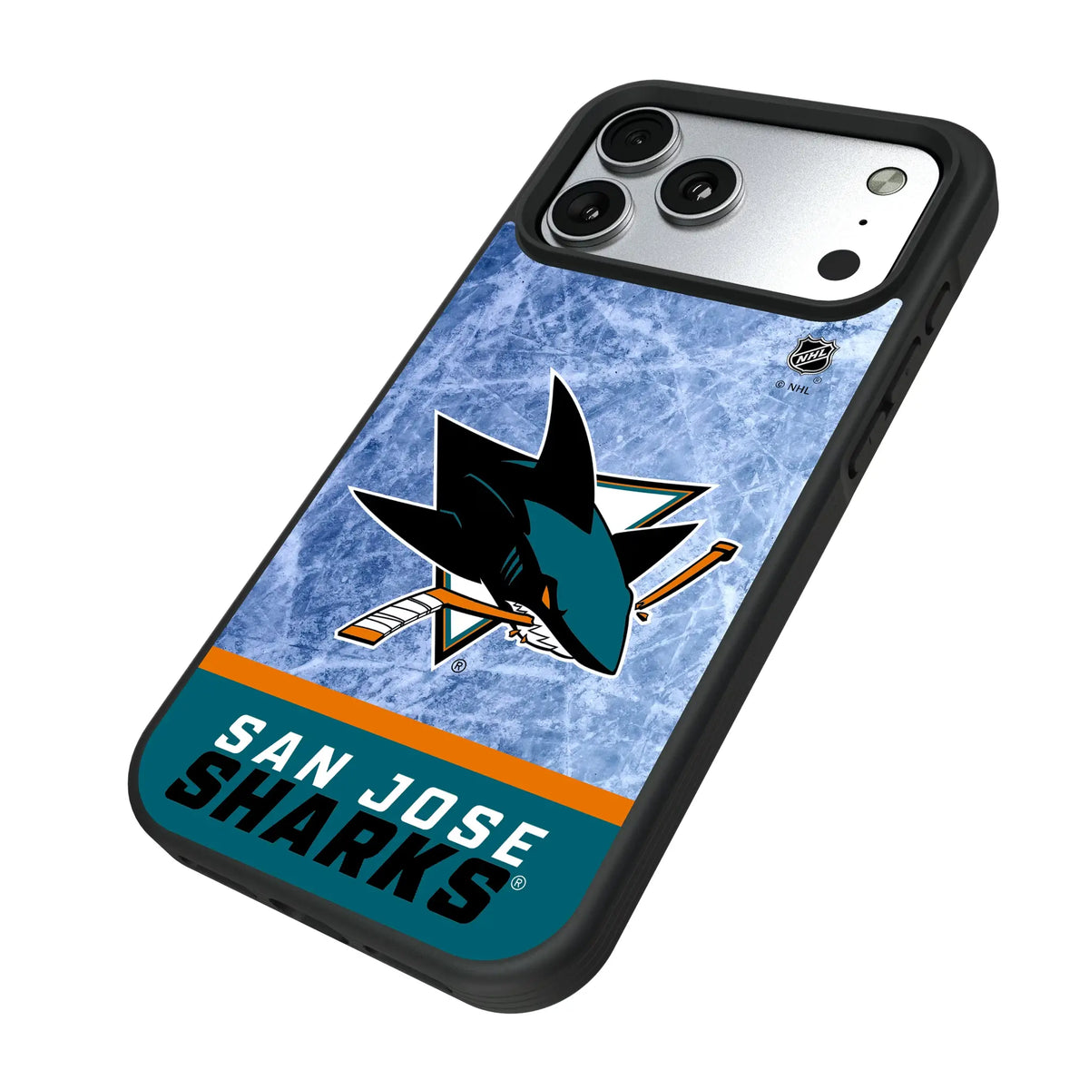 San Jose Sharks Ice Wordmark iPhone Bump Phone Case for Apple iPhone - Isometric View#Device_iPhone 17 Pro Max