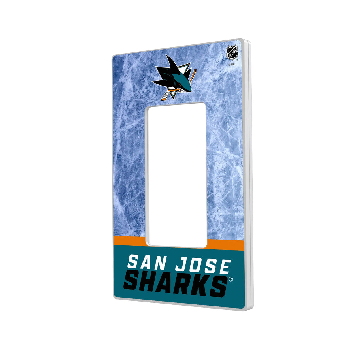 San Jose Sharks Ice Wordmark Hidden-Screw Light Switch Plate#Style_Single Rocker