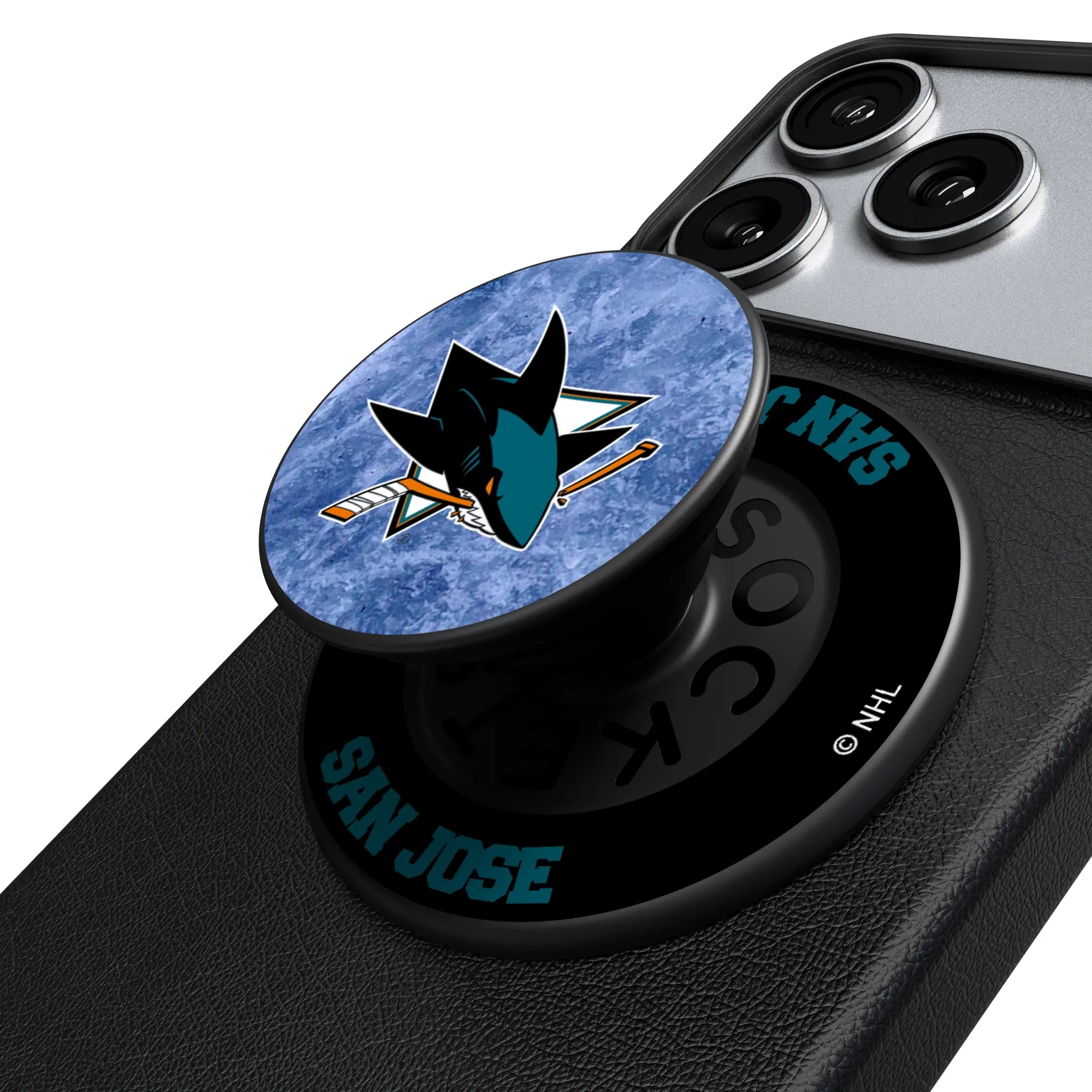 San Jose Sharks Ice Wordmark Popsockets Round Magnetic