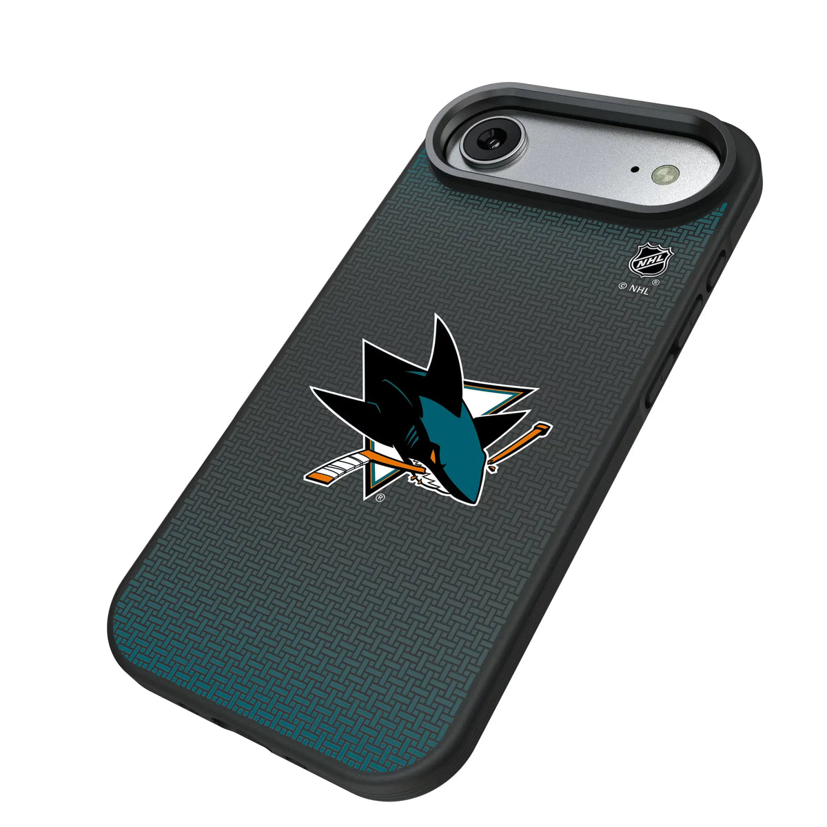 San Jose Sharks Linen iPhone Bump Phone Case for Apple iPhone - Isometric View#Device_iPhone Air