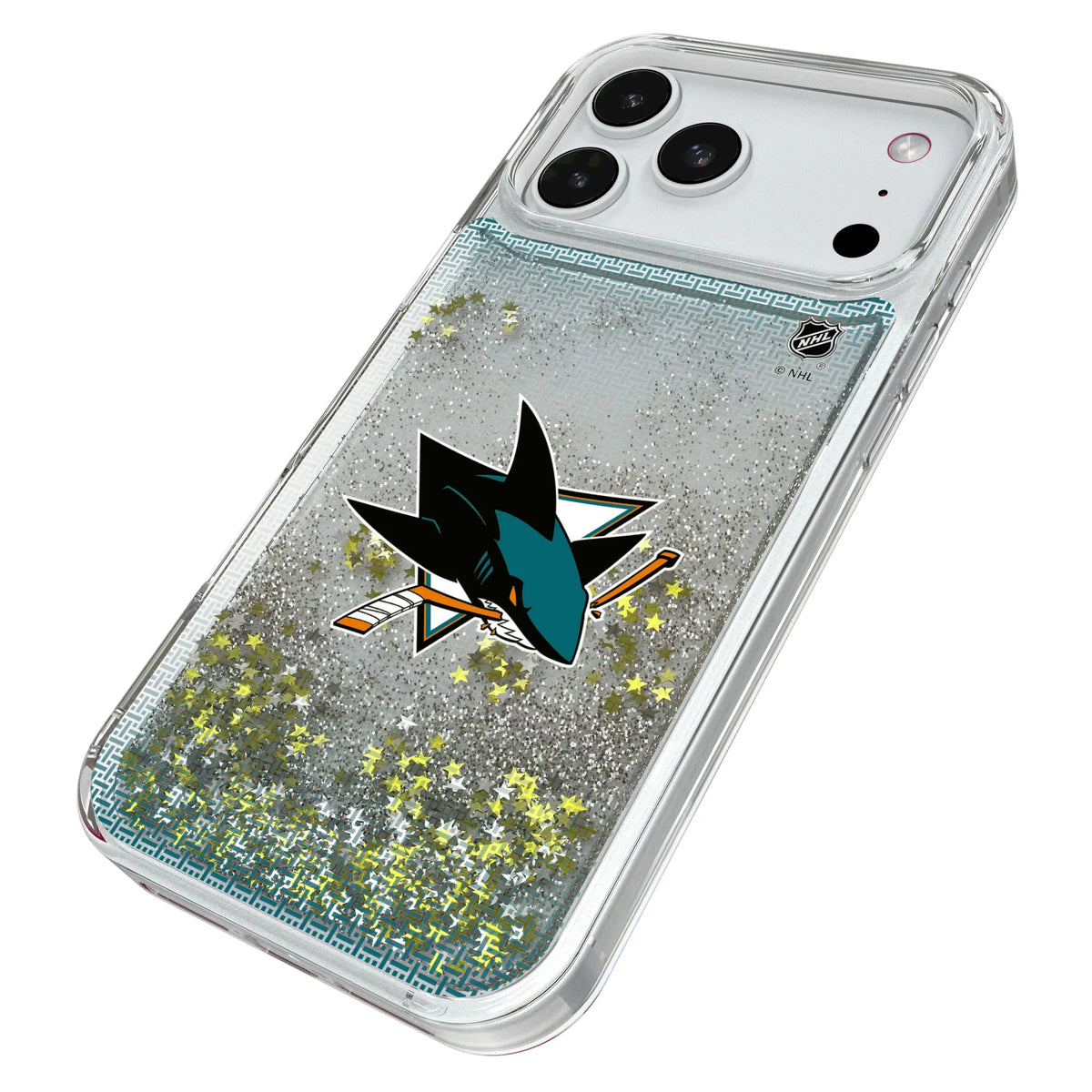 San Jose Sharks Linen iPhone Glitter Phone Case for Apple iPhone - Isometric View#Device_iPhone 18 Pro Max