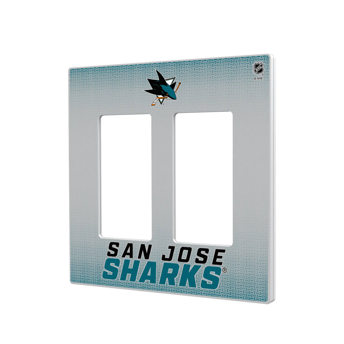 San Jose Sharks Linen Hidden-Screw Light Switch Plate#Style_Double Rocker