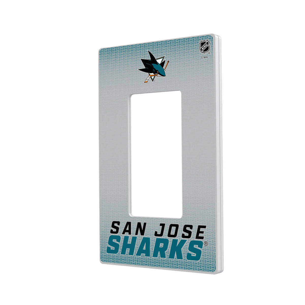 San Jose Sharks Linen Hidden-Screw Light Switch Plate#Style_Single Rocker