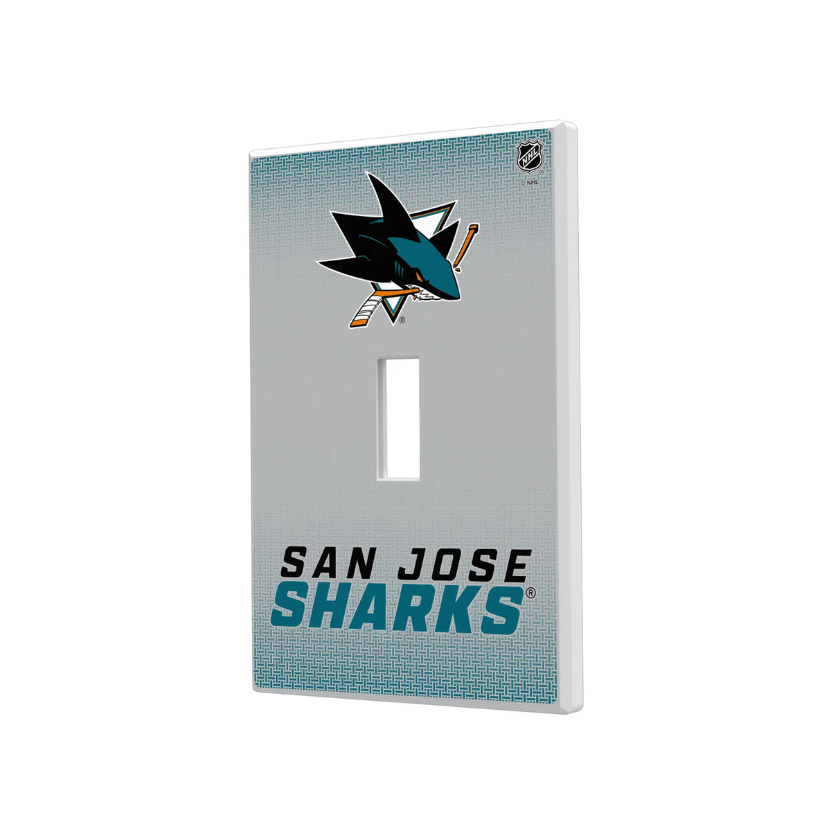 San Jose Sharks Linen Hidden-Screw Light Switch Plate#Style_Single Toggle