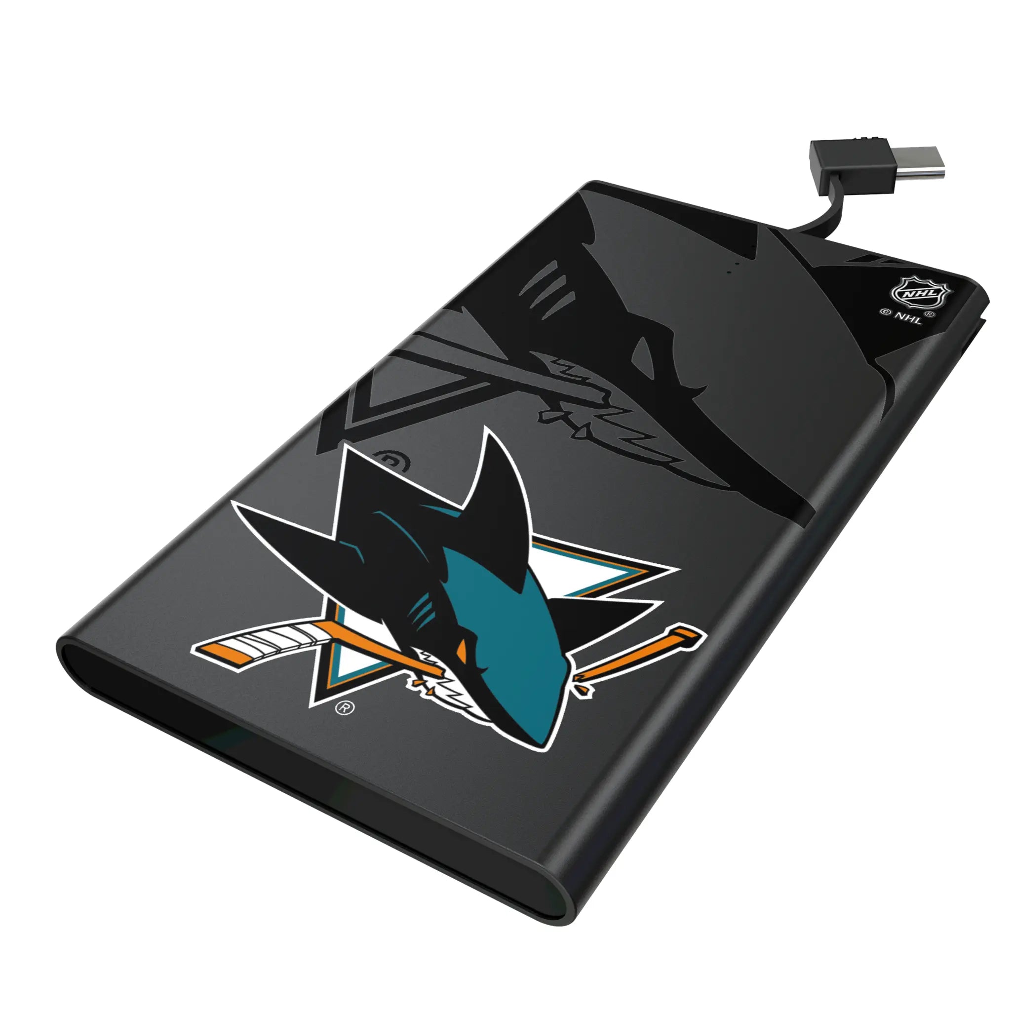 San Jose Sharks Monocolor Tilt 5000mAh Flat Power Bank