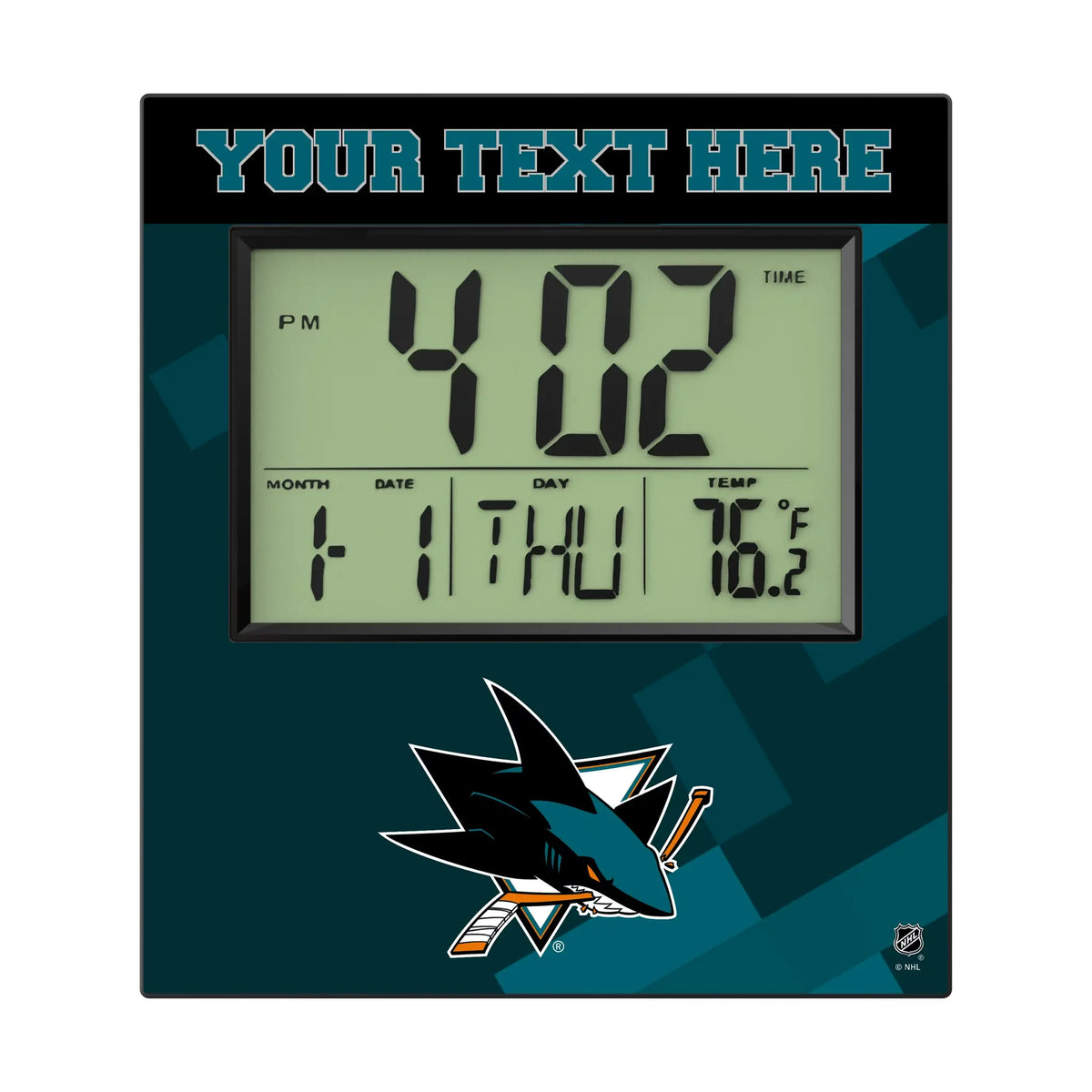 San Jose Sharks Personalized Color Block Wall Clock