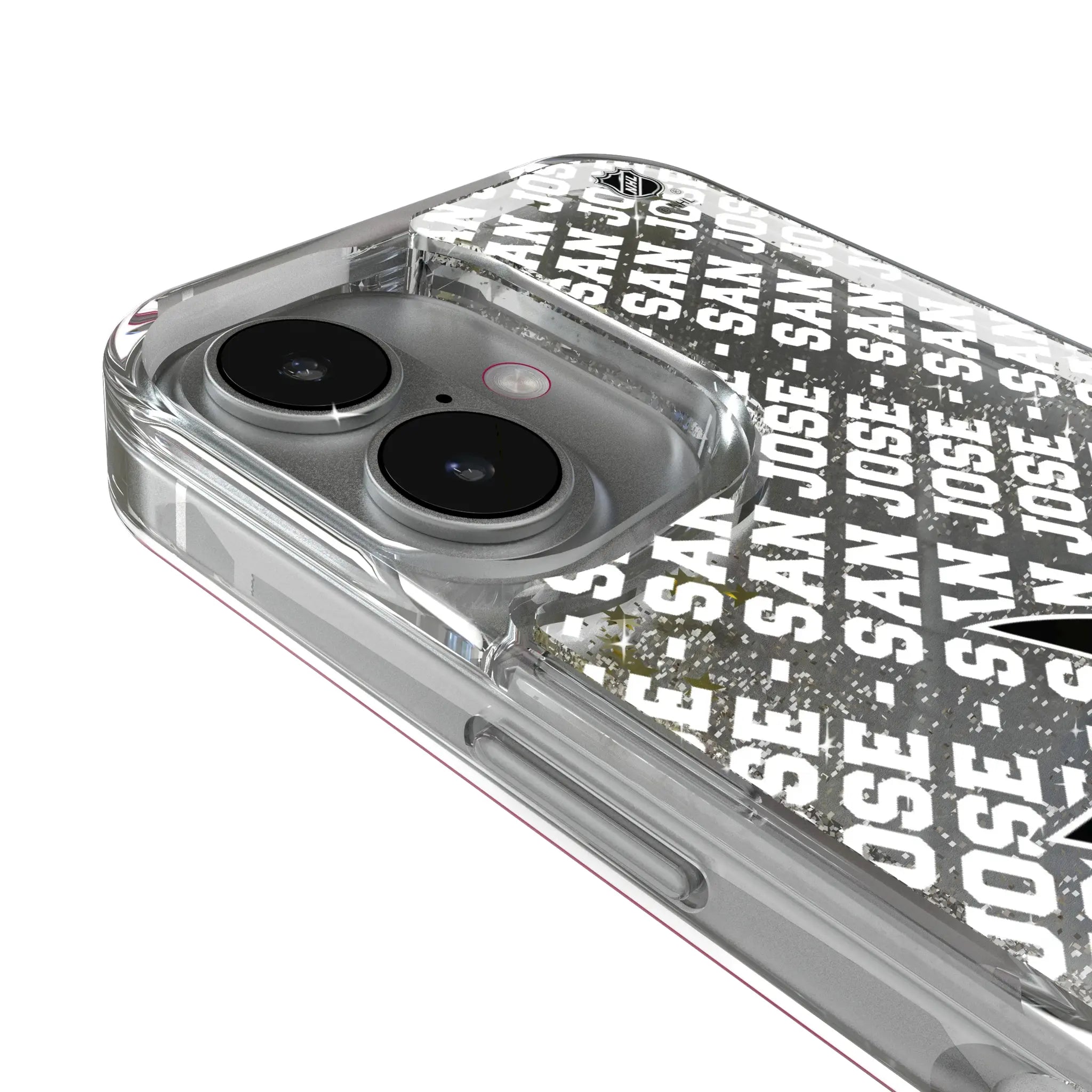 San Jose Sharks Personalized EndZone Plus iPhone Glitter Phone Case for Apple iPhone - Detail