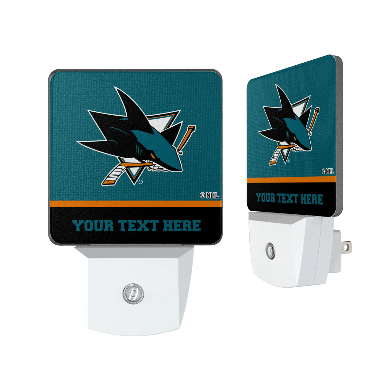 San Jose Sharks Personalized Endzone Solid Night Light 2-Pack