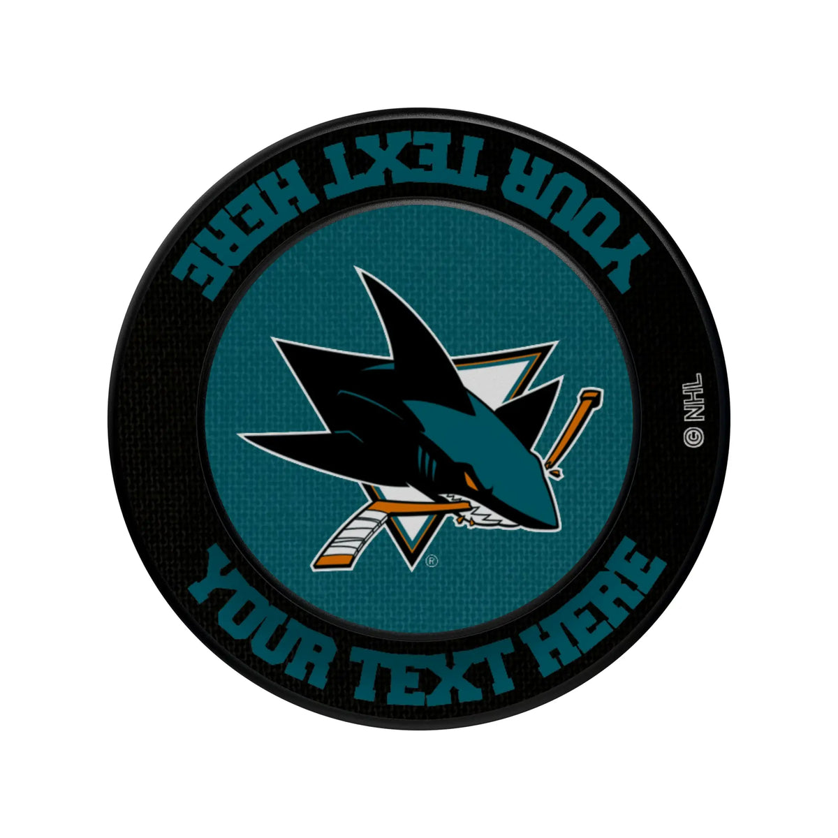 San Jose Sharks Personalized Endzone Solid Popsockets Round Magnetic