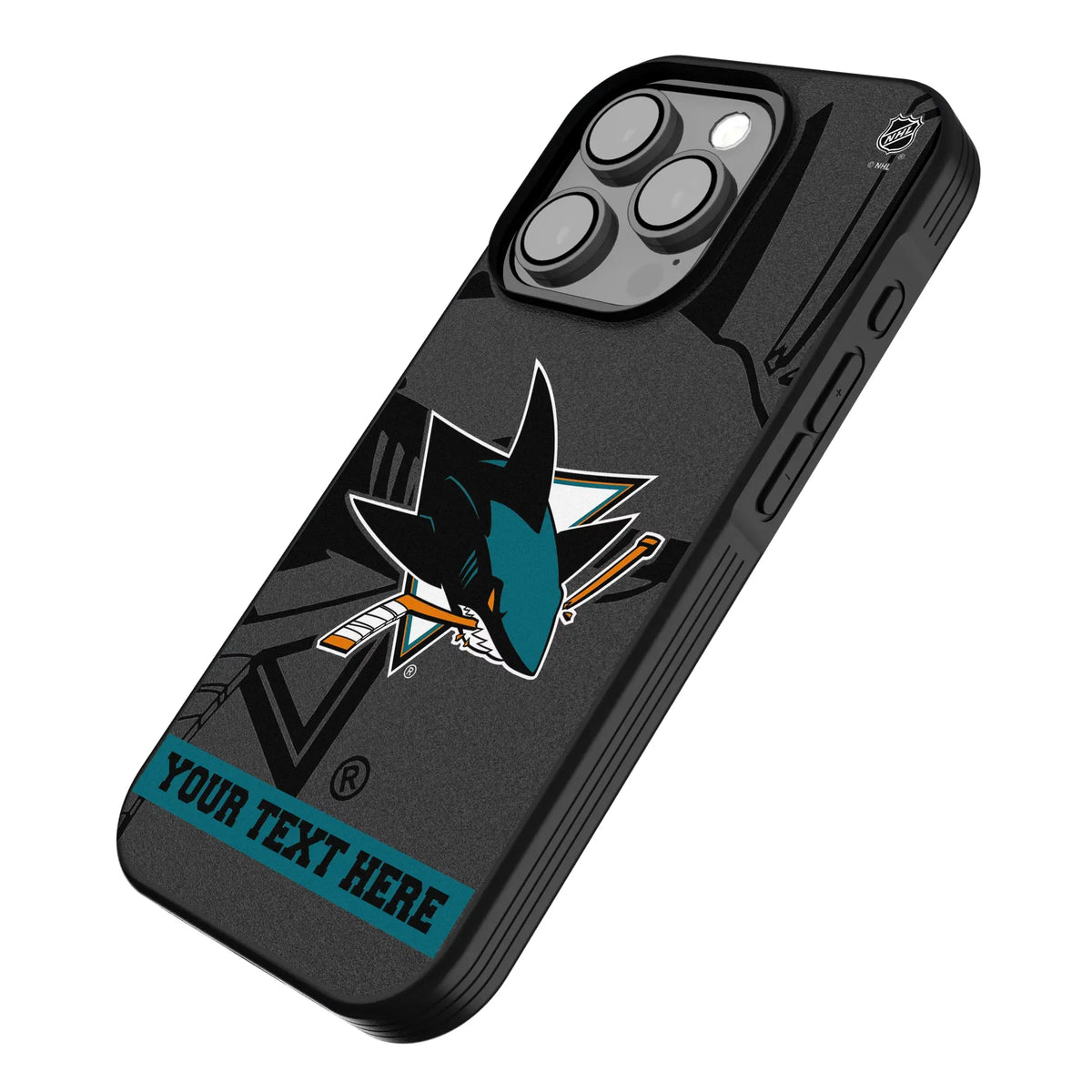 San Jose Sharks Personalized Tilt iPhone Bump Phone Case for Apple iPhone - Isometric View