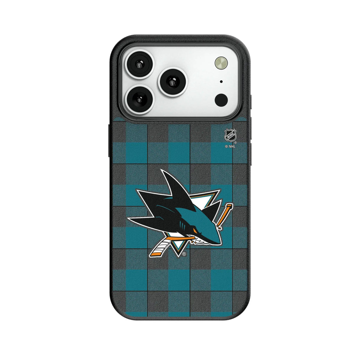 San Jose Sharks Plaid MagSafe Compatible Phone Case for Apple iPhone