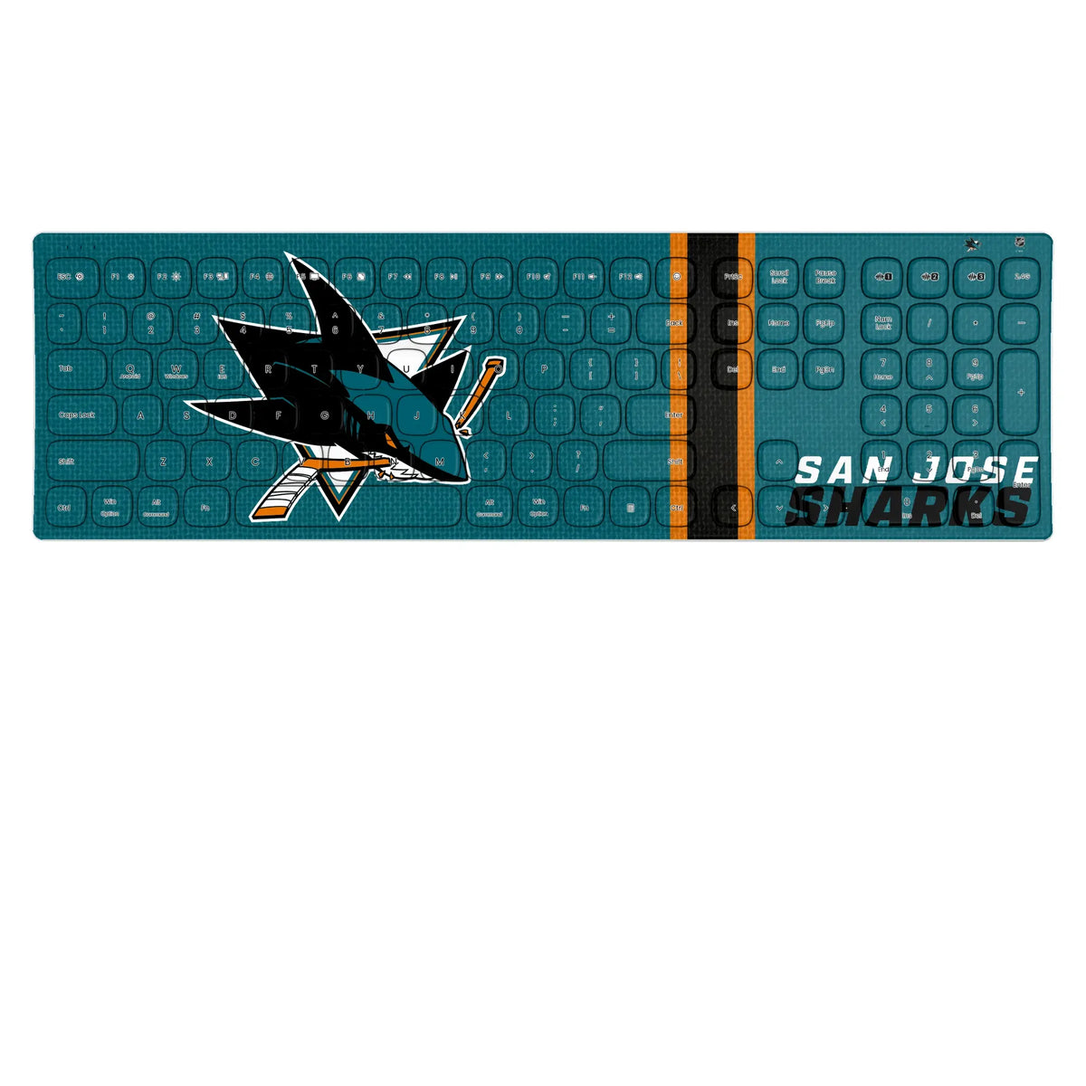 San Jose Sharks Stripe KKB605 Curved Wireless Keyboard