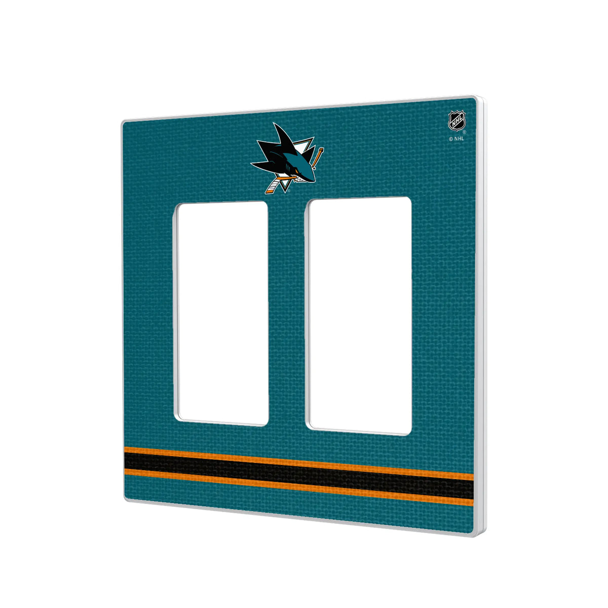 San Jose Sharks Stripe Hidden-Screw Light Switch Plate#Style_Double Rocker