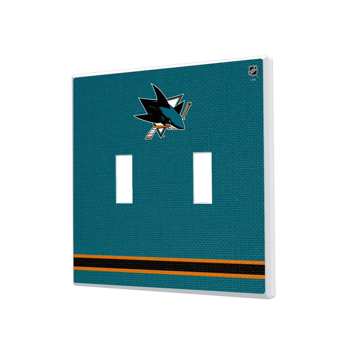 San Jose Sharks Stripe Hidden-Screw Light Switch Plate#Style_Double Toggle