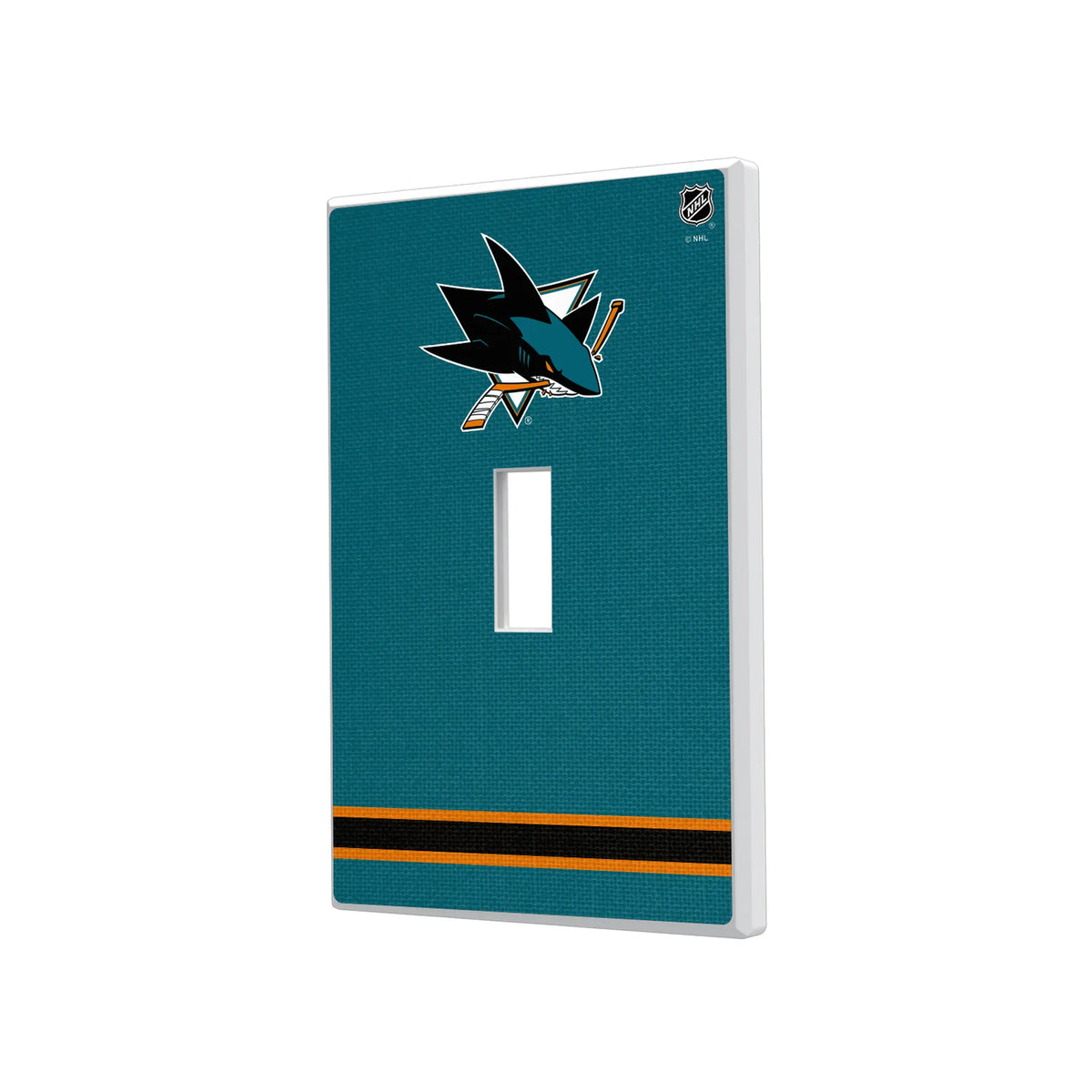 San Jose Sharks Stripe Hidden-Screw Light Switch Plate#Style_Single Toggle