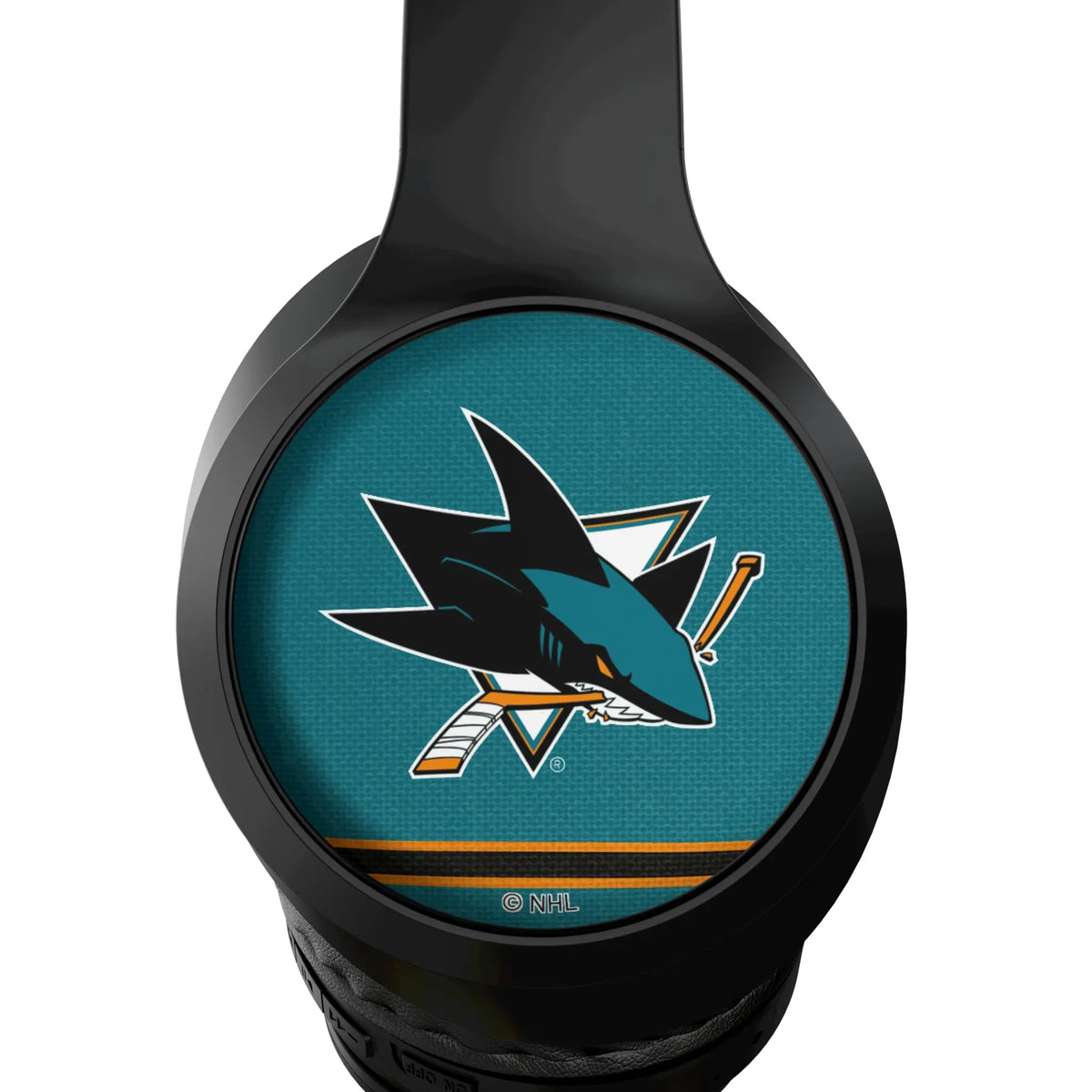 San Jose Sharks Stripe Wireless Over-Ear Headphones With Case - Detail