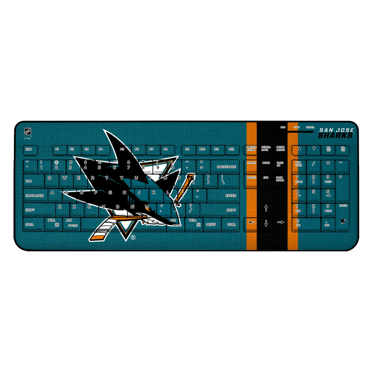San Jose Sharks Stripe Wireless USB Keyboard