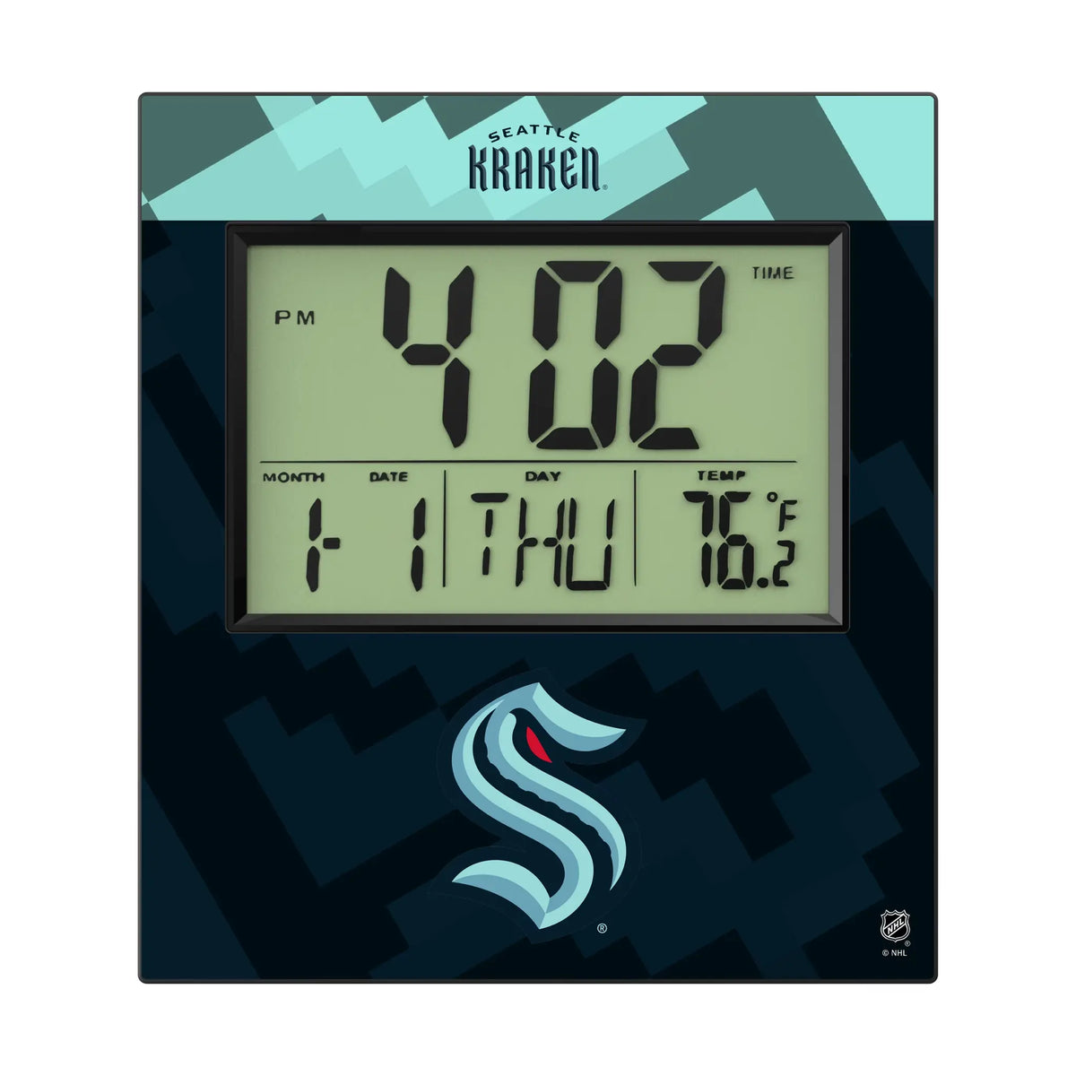Seattle Kraken Color Block Wall Clock