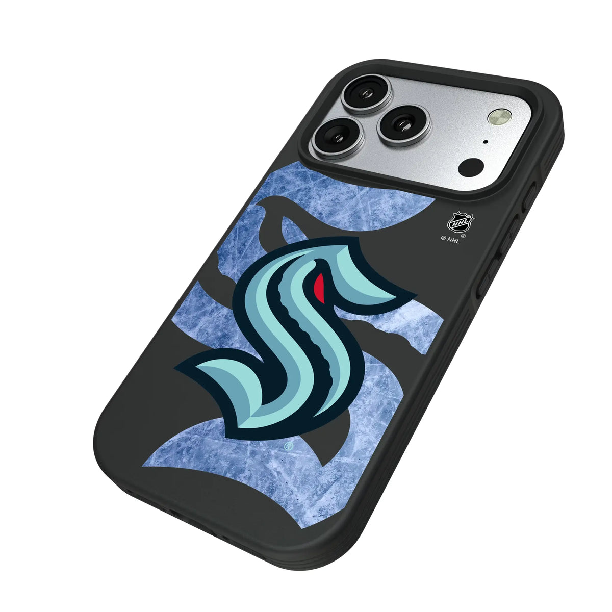Seattle Kraken Ice Tilt iPhone Bump Phone Case for Apple iPhone - Isometric View#Device_iPhone 17 Pro