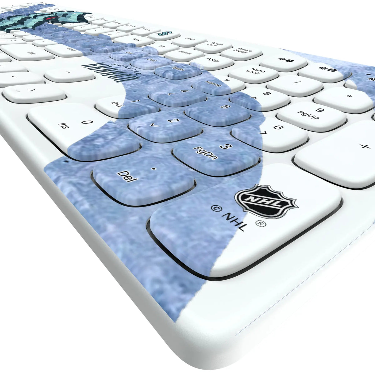 Seattle Kraken Ice Tilt KKB605 Curved Wireless Keyboard - Detail