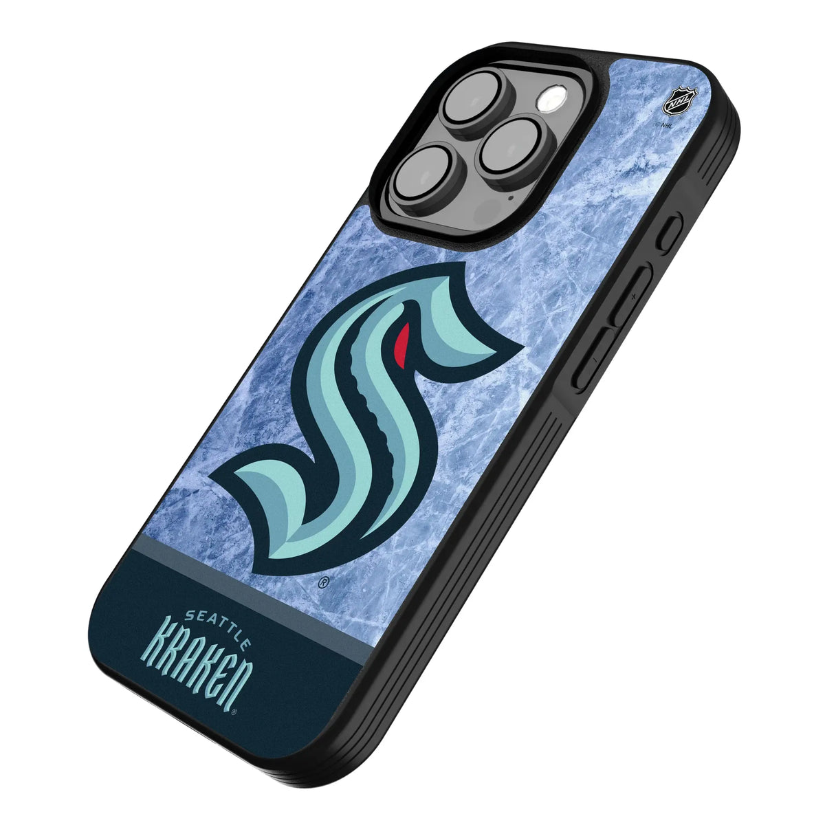 Seattle Kraken Ice Wordmark iPhone Bump Phone Case for Apple iPhone - Isometric View