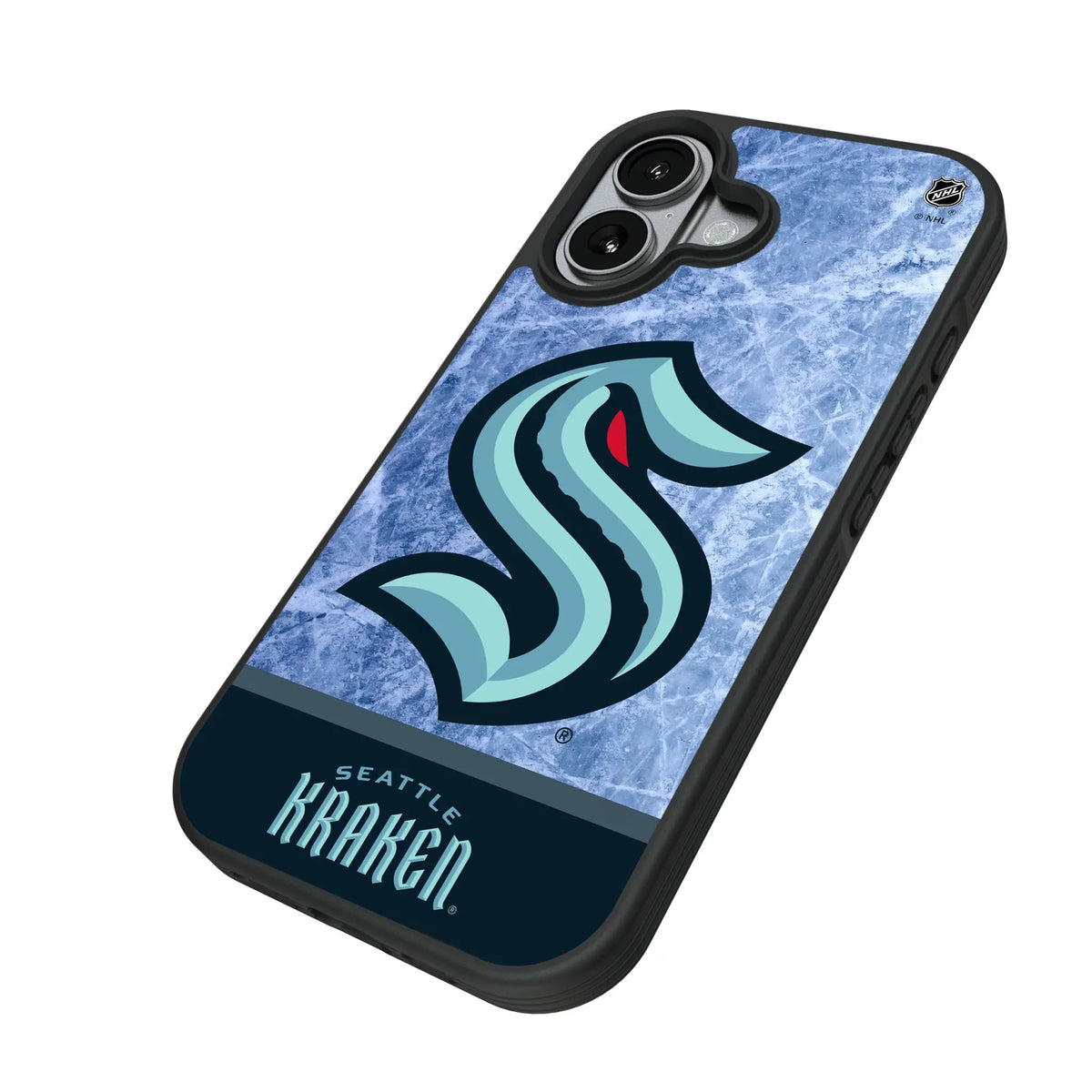 Seattle Kraken Ice Wordmark iPhone Bump Phone Case for Apple iPhone - Isometric View#Device_iPhone 17
