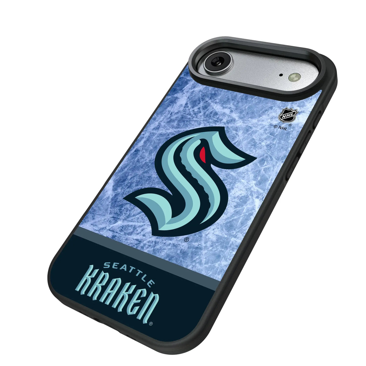 Seattle Kraken Ice Wordmark iPhone Bump Phone Case for Apple iPhone - Isometric View#Device_iPhone Air