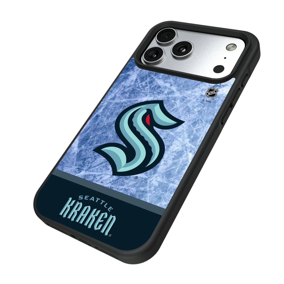 Seattle Kraken Ice Wordmark iPhone Bump Phone Case for Apple iPhone - Isometric View#Device_iPhone 17 Pro Max