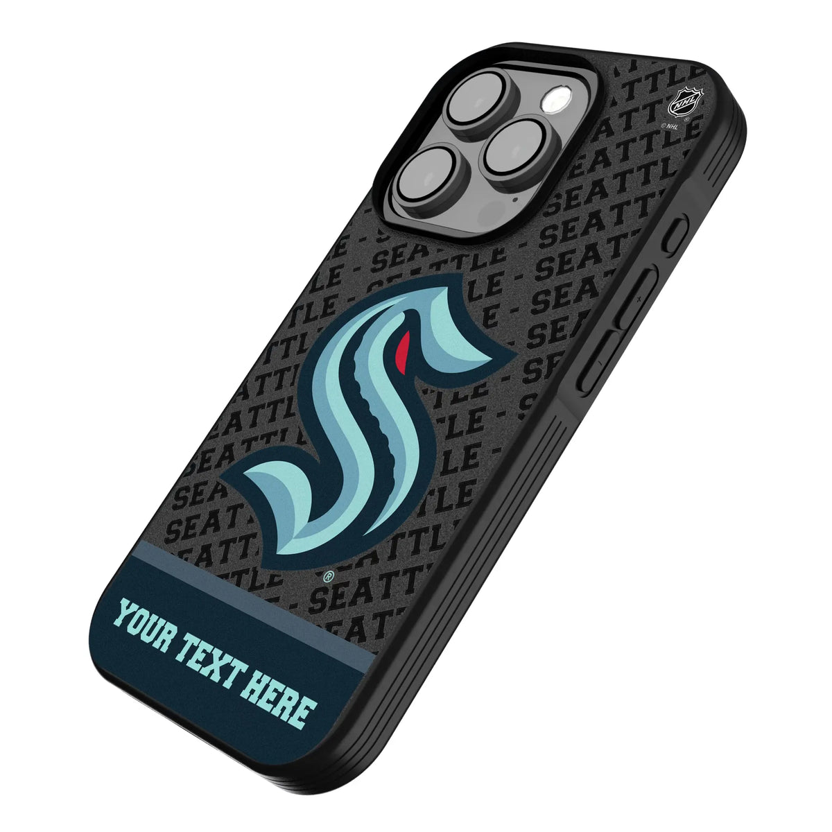Seattle Kraken Personalized EndZone Plus iPhone Bump Phone Case for Apple iPhone - Isometric View