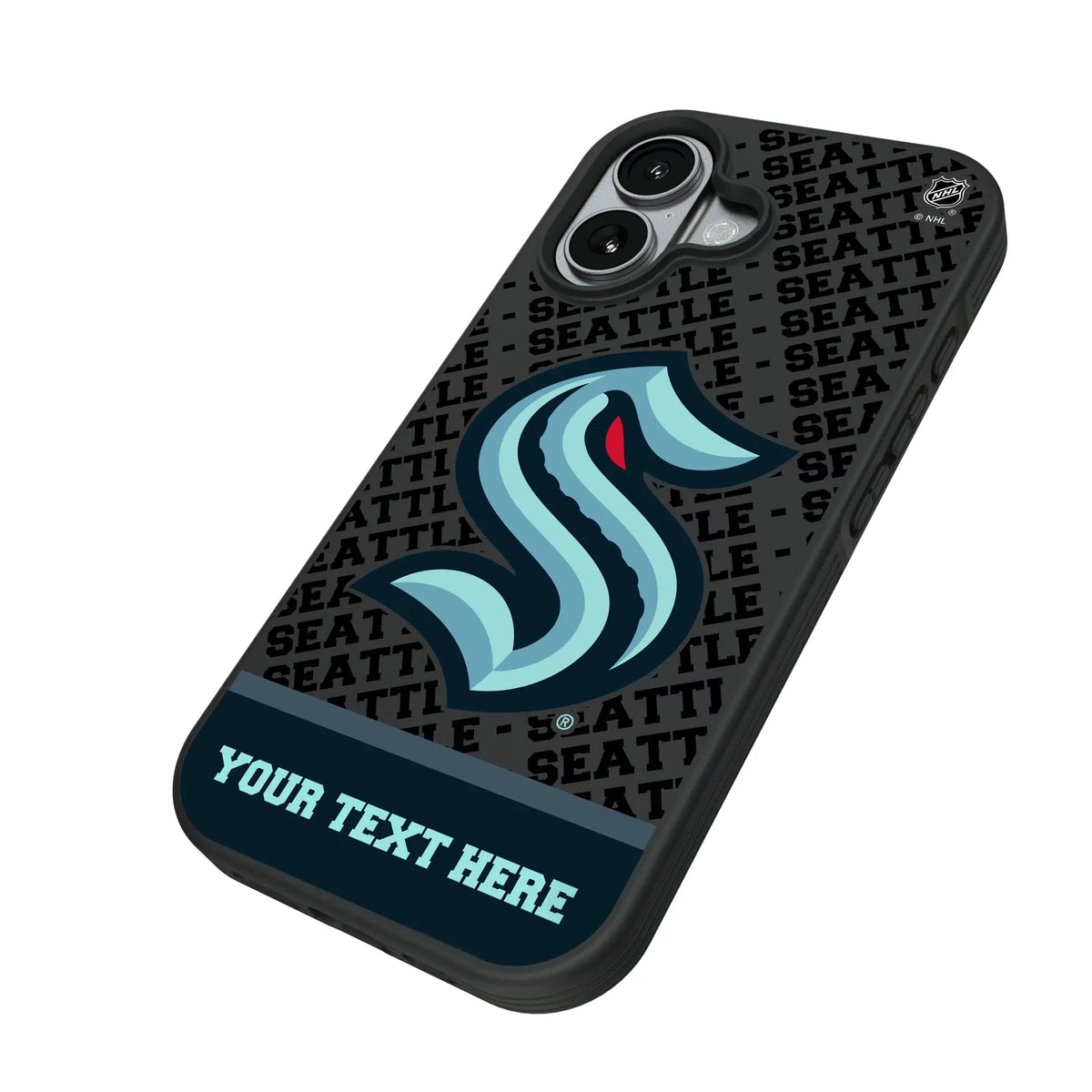 Seattle Kraken Personalized EndZone Plus iPhone Bump Phone Case for Apple iPhone - Isometric View#Device_iPhone 17