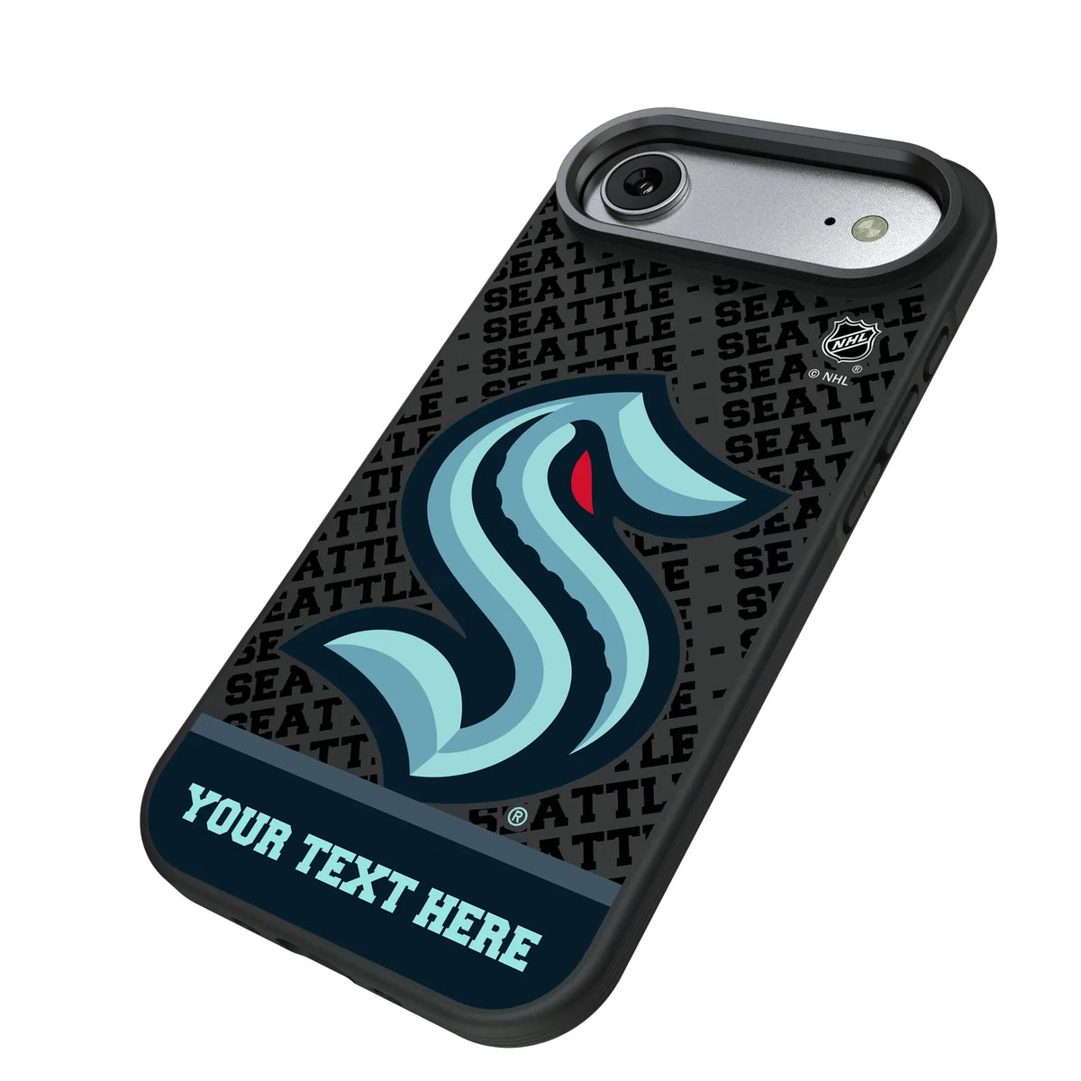 Seattle Kraken Personalized EndZone Plus iPhone Bump Phone Case for Apple iPhone - Isometric View#Device_iPhone Air
