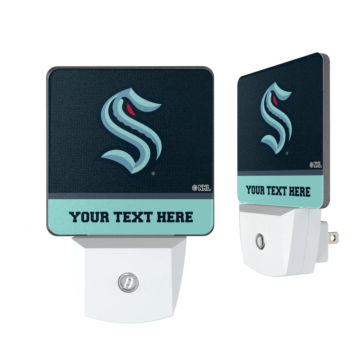 Seattle Kraken Personalized Endzone Solid Night Light 2-Pack
