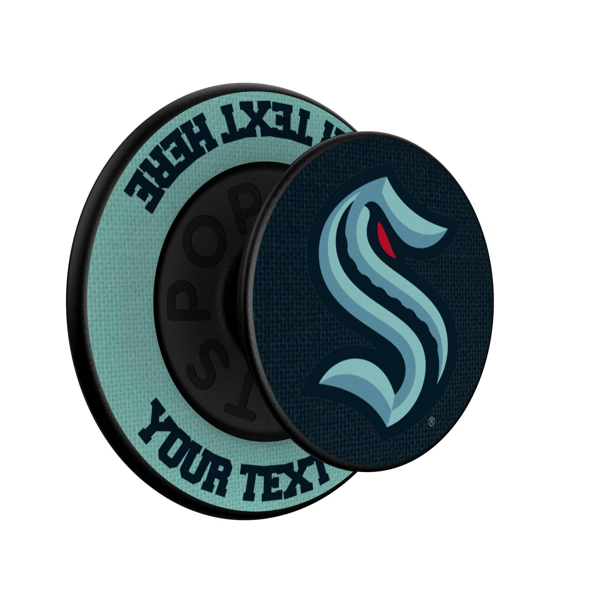 Seattle Kraken Personalized Endzone Solid Popsockets Round Magnetic