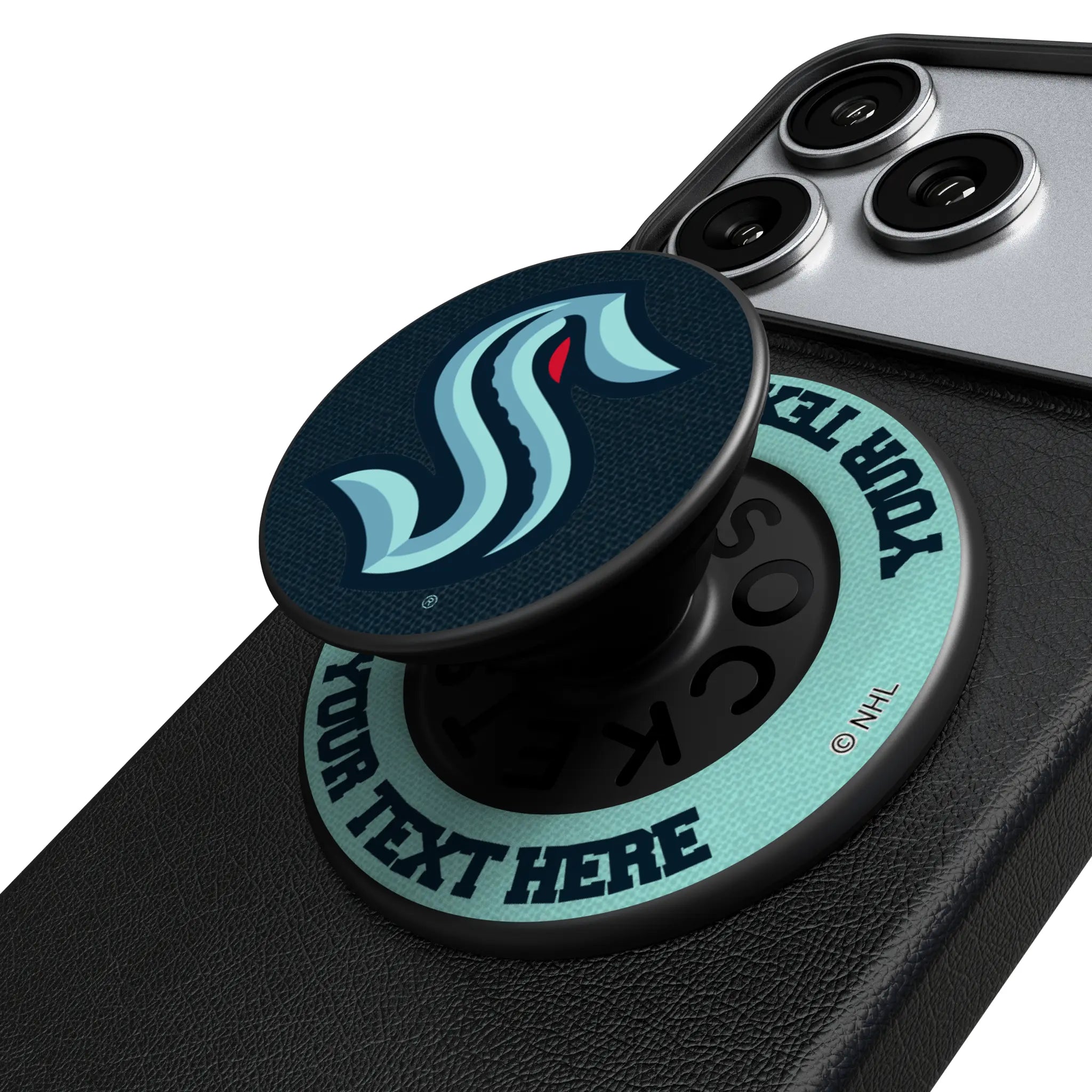 Seattle Kraken Personalized Endzone Solid Popsockets Round Magnetic