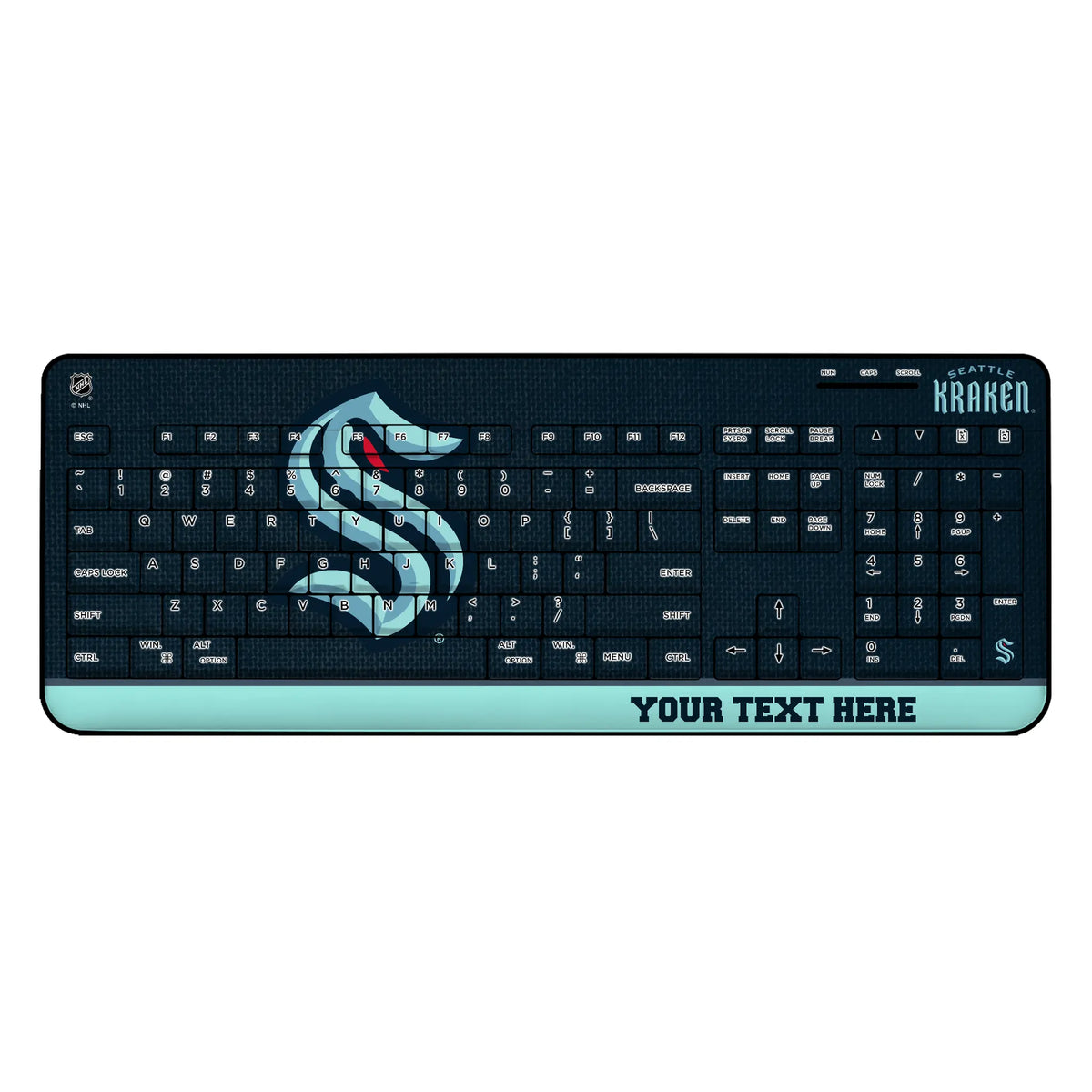Seattle Kraken Personalized Endzone Solid Wireless USB Keyboard
