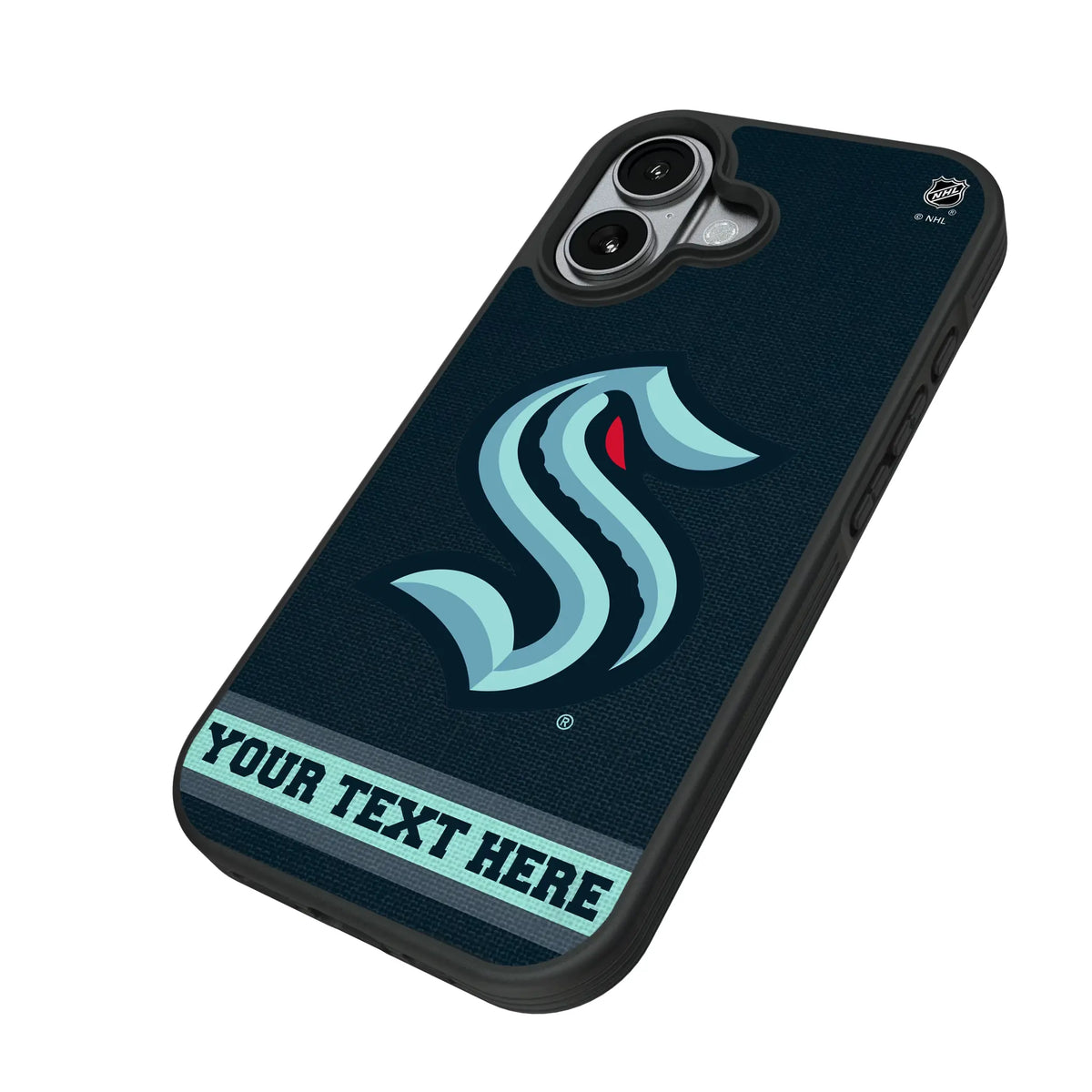 Seattle Kraken Personalized Stripe iPhone Bump Phone Case for Apple iPhone - Isometric View#Device_iPhone 17