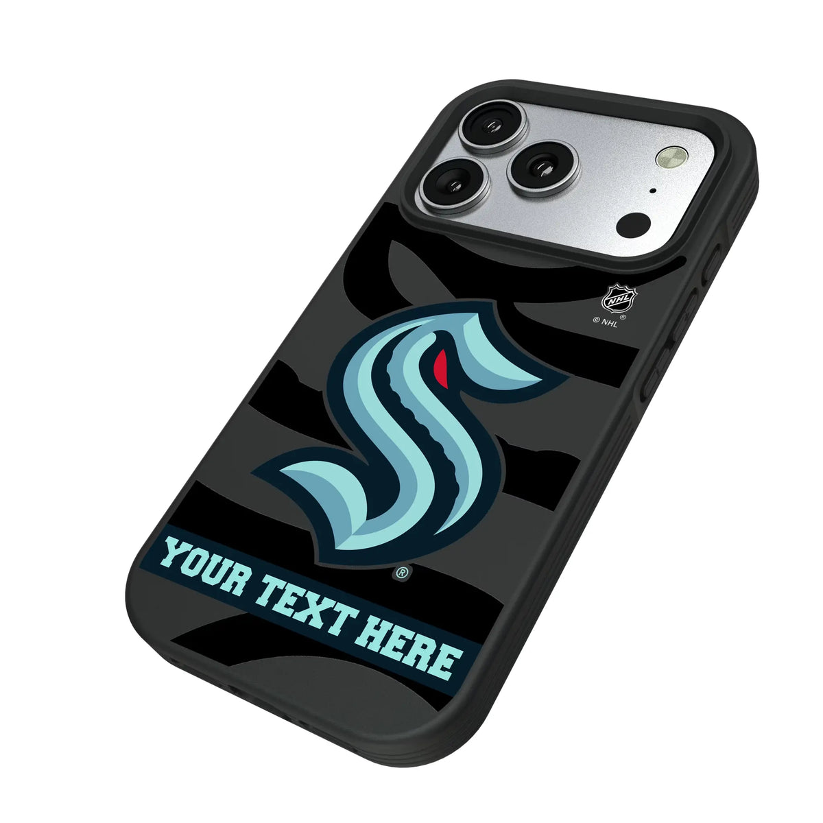 Seattle Kraken Personalized Tilt iPhone Bump Phone Case for Apple iPhone - Isometric View#Device_iPhone 17 Pro