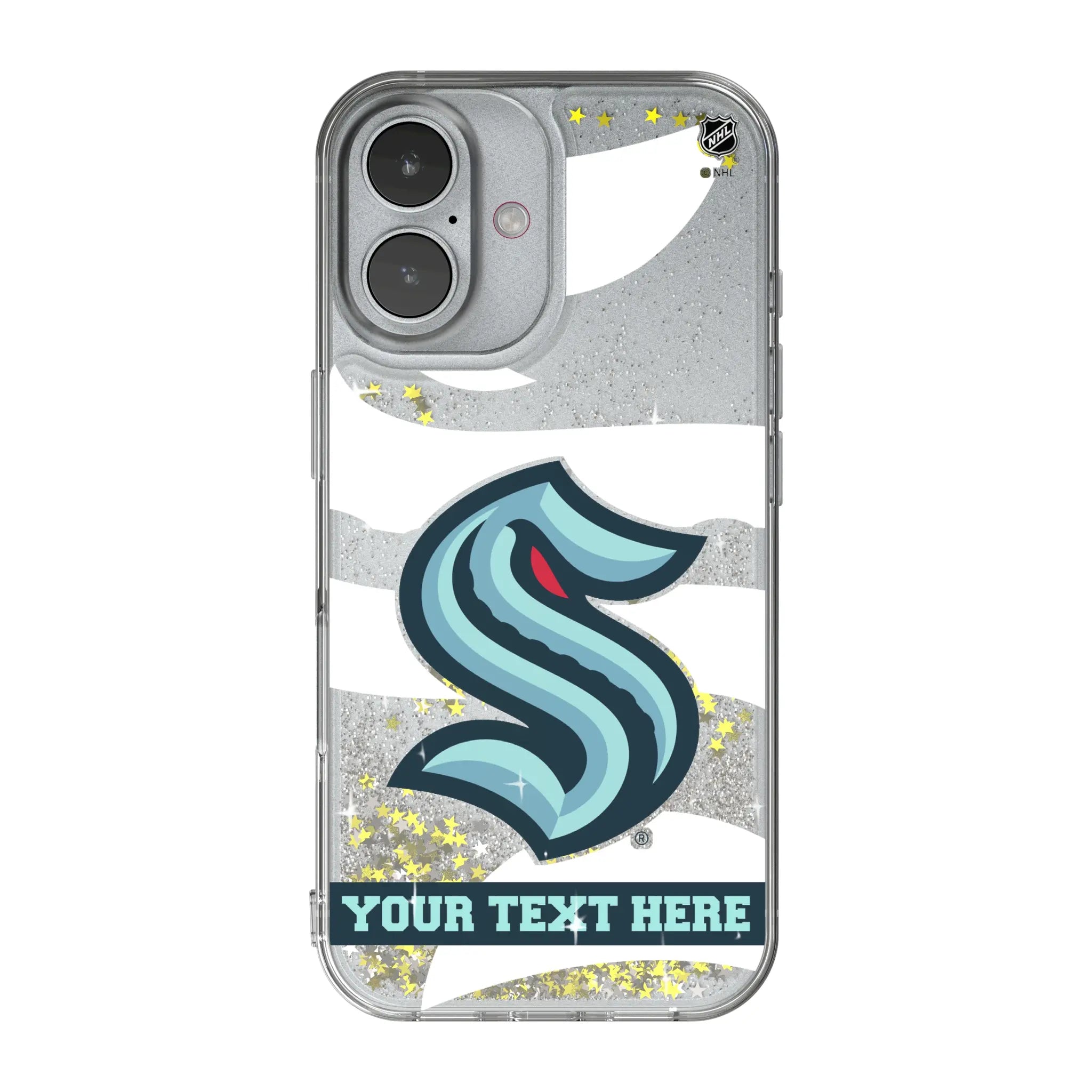Seattle Kraken Personalized Tilt iPhone Glitter Phone Case for Apple iPhone