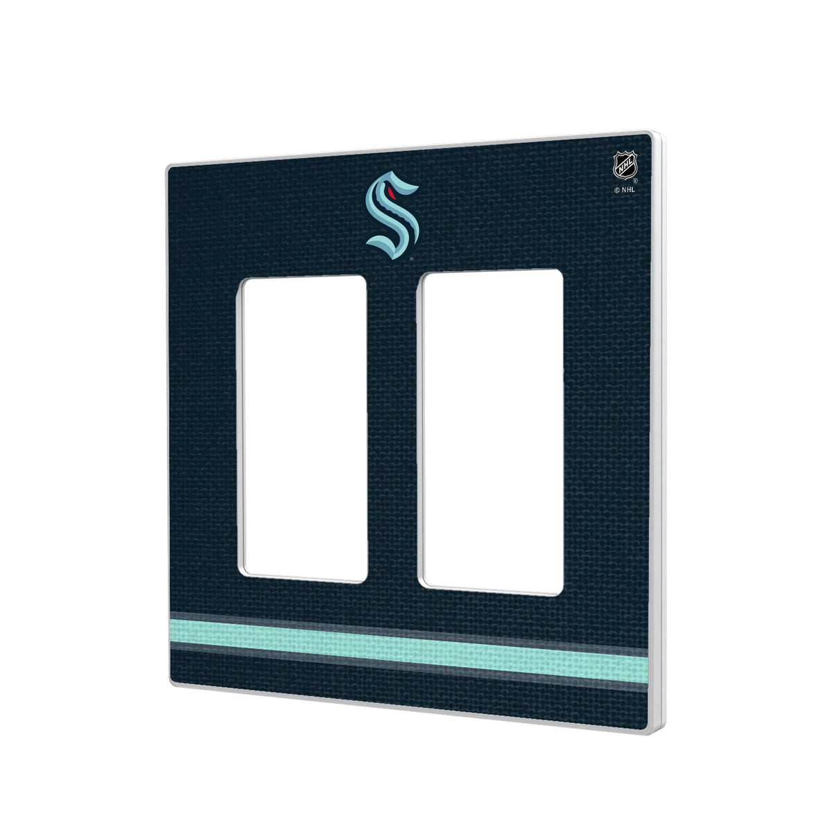 Seattle Kraken Stripe Hidden-Screw Light Switch Plate#Style_Double Rocker